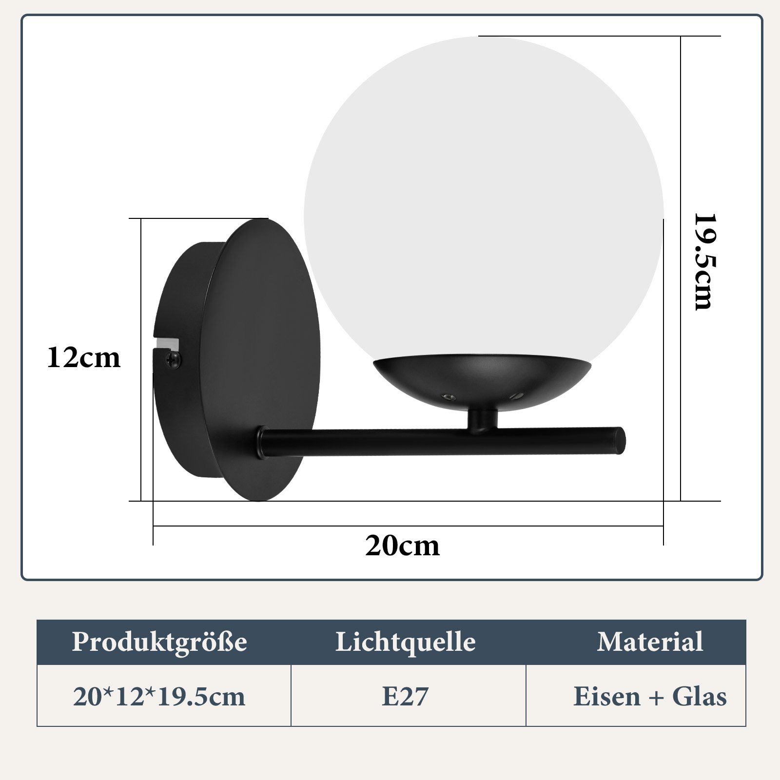 ZMH Wandleuchte Innen Wandlampe Moderne aus Glas Design Flurlampe E27, LED günstig online kaufen