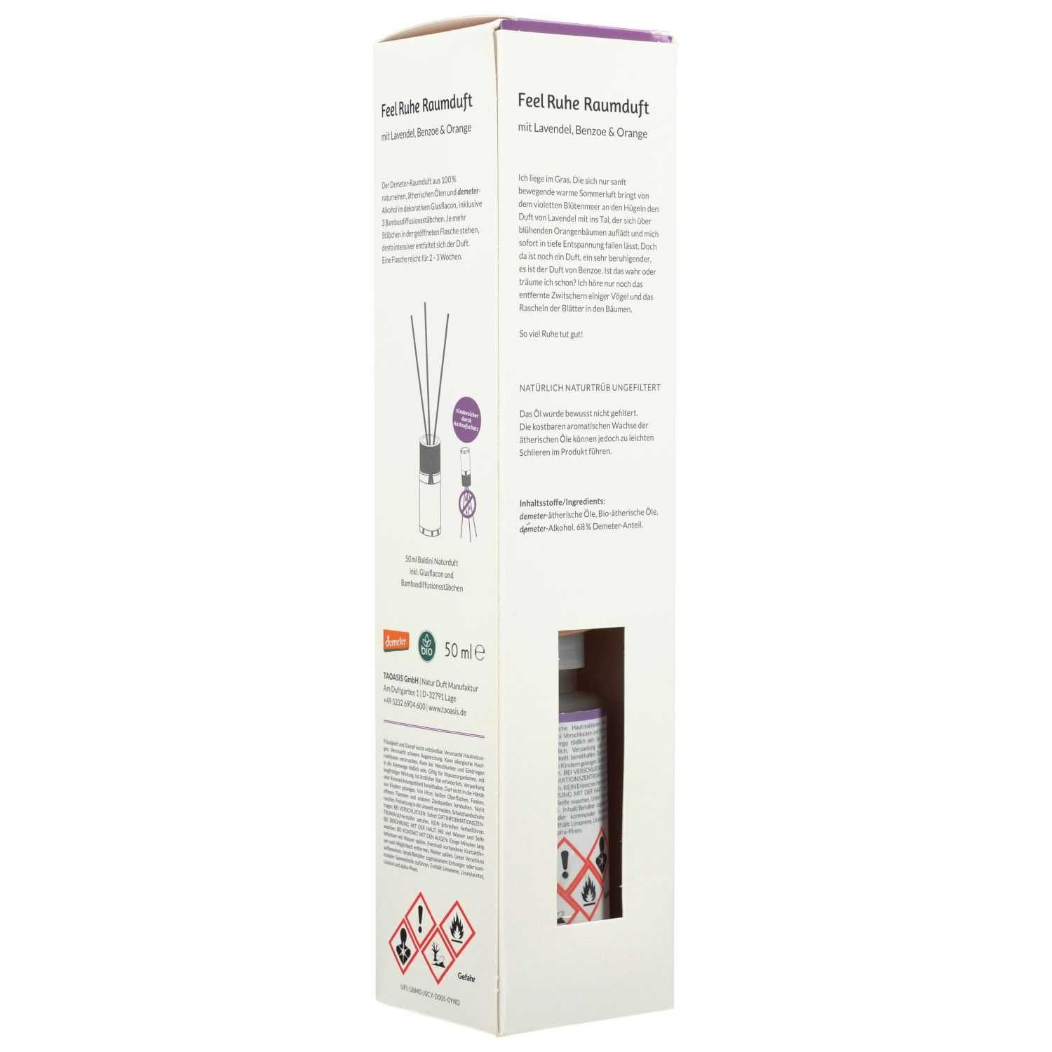 TAOASIS GmbH Natur Duft Manufaktur Duftöl BALDINI Feelruhe Raumduftset mit Stäbchen 50ml PZN 16939831