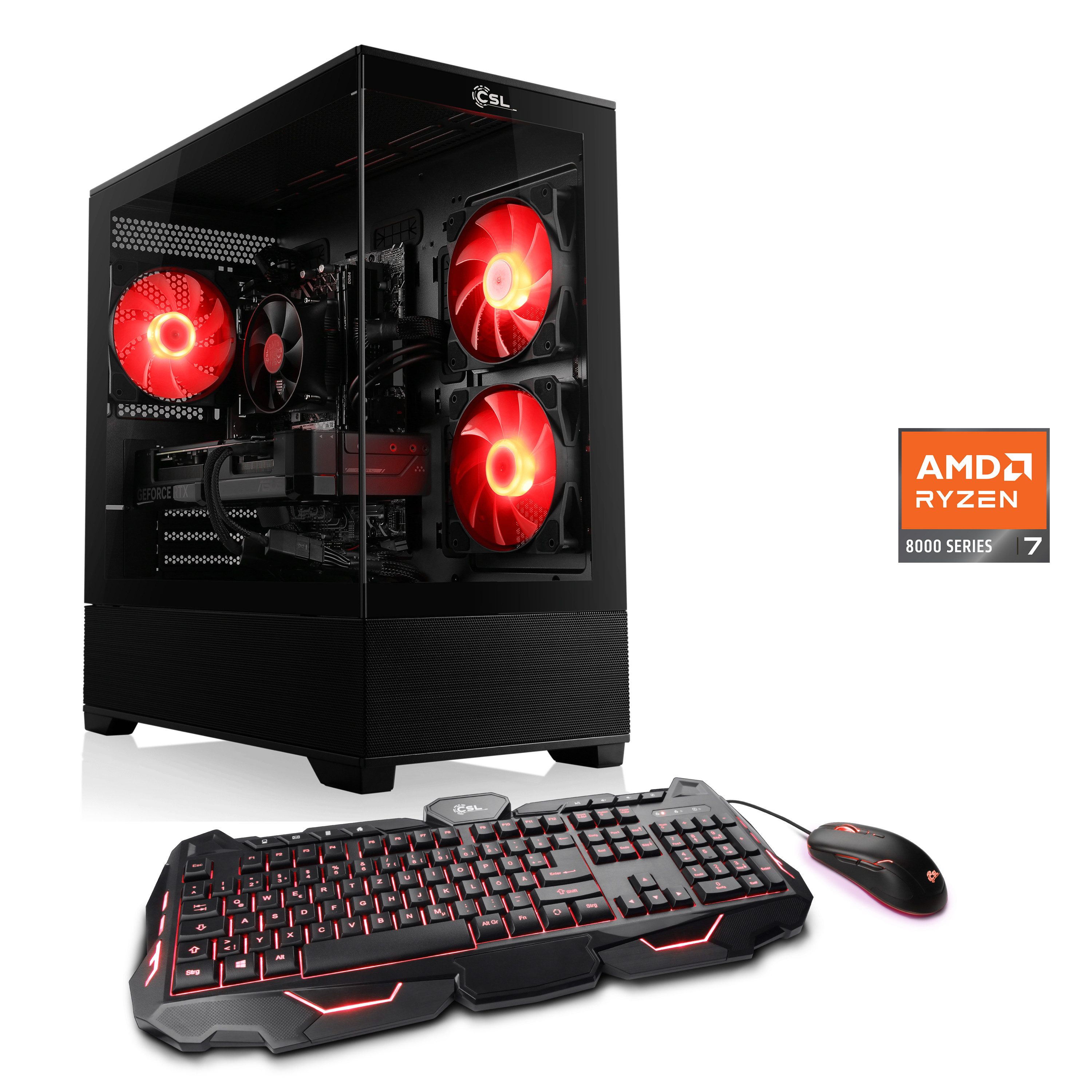 CSL AeroVision V24319 Gaming-PC (AMD Ryzen 7 8700F, GeForce RTX 5070, 32 GB RAM, 1000 GB SSD, Luftkühlung)