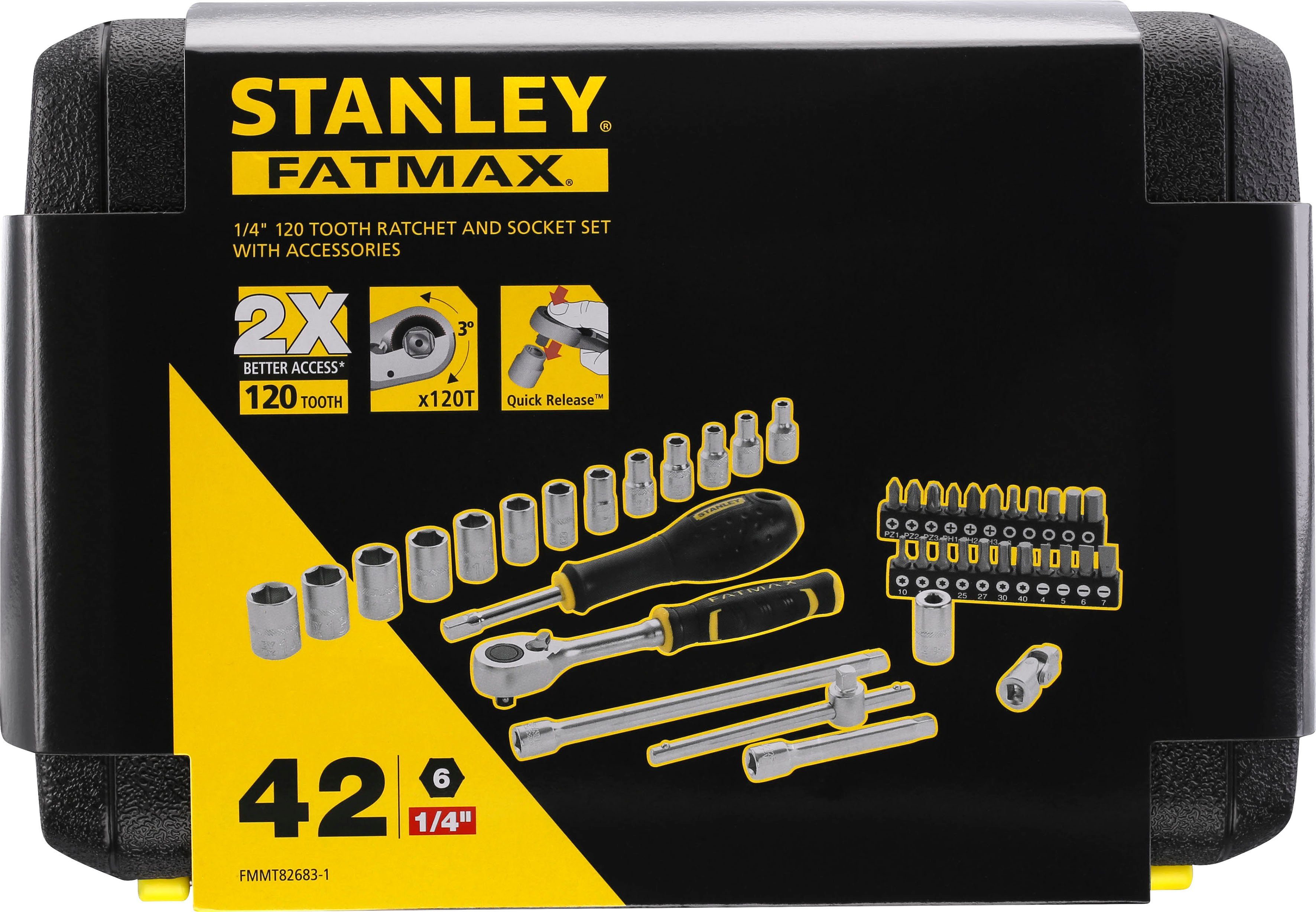 STANLEY Steckschlüssel (Set, 42 FATMAX ¼“ St), FMMT82683-1 Steckschlüssel-Set, Steckschluessel-Set ¼\