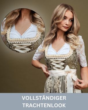 HOFGLANZ Dirndlbluse Weiß - Elegante Traditionelle Trachtenbluse - Perfekte Passform