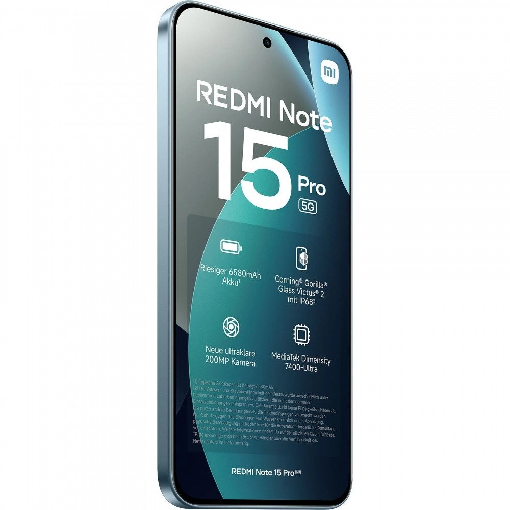 Xiaomi Redmi Note 15 Pro 5G 256 GB / 8 GB - Smartphone - glacier blue Smartphone (6,83 Zoll, 256 GB Speicherplatz) blau
