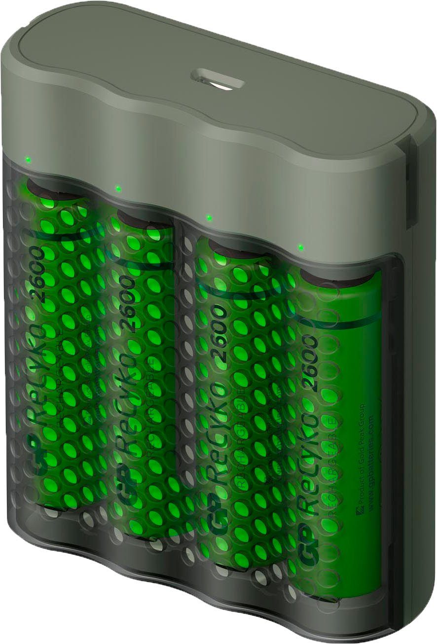 NiMH-Batterien ReCyko Batterie-Ladegerät mit AA Speed 2600 GP Batteries M451 4-fach NiMH 4 x mAh