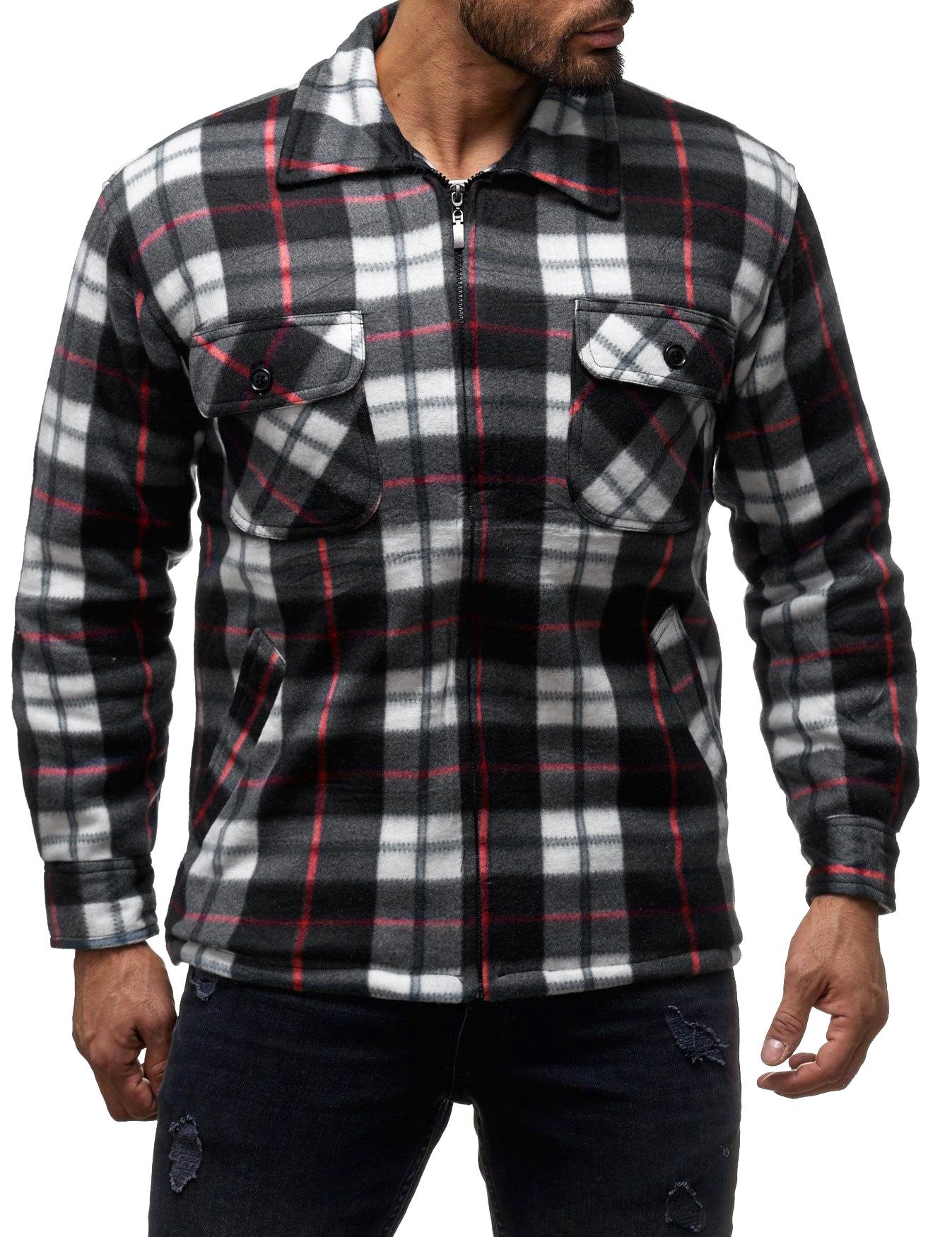 Egomaxx Blouson Fleece Holzfäller Kariert Gefüttert JOEY