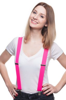 shenky Hosenträger Shenky Hosenträger 3 Clips für Damen und Herren neon pink (Junggesellenabschied, Hosenhalter)