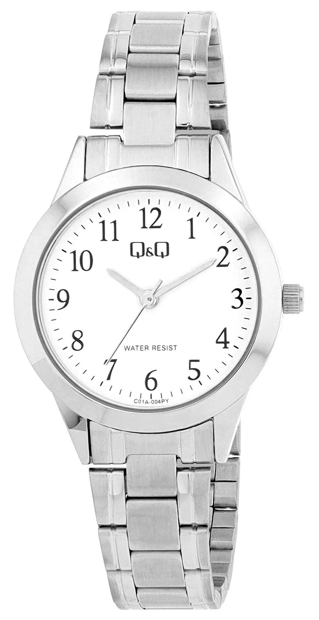 Q&Q Quarzuhr C01A Damenuhr mit Edelstahlband, 3 BAR, silberfarben