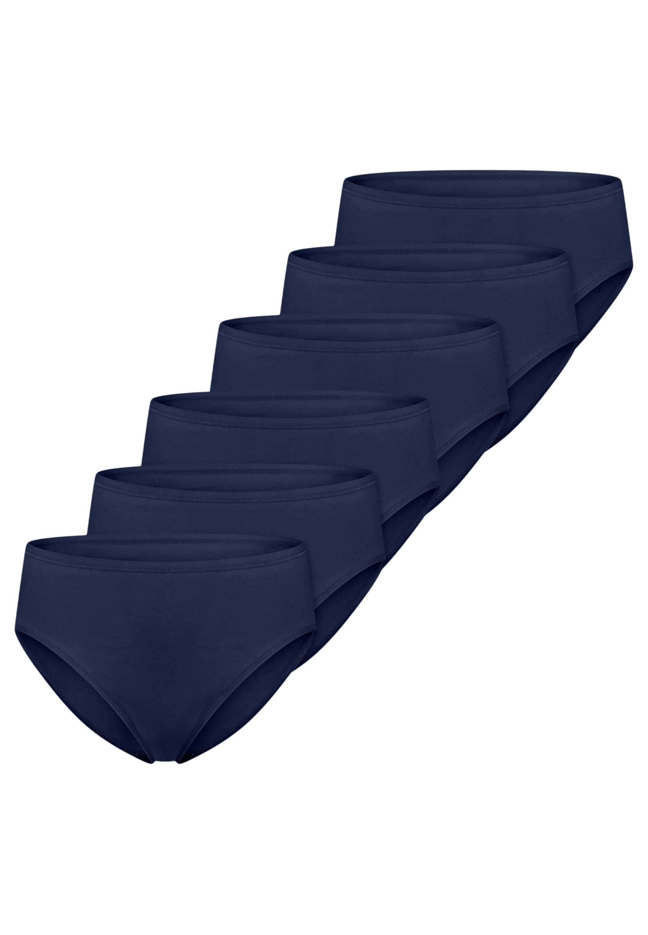 Schiesser Hüftslip 6er Pack Essentials Cotton (Spar-Set, 6-St) Slip - Baumwolle - Atmungsaktiv - Optimale Passform