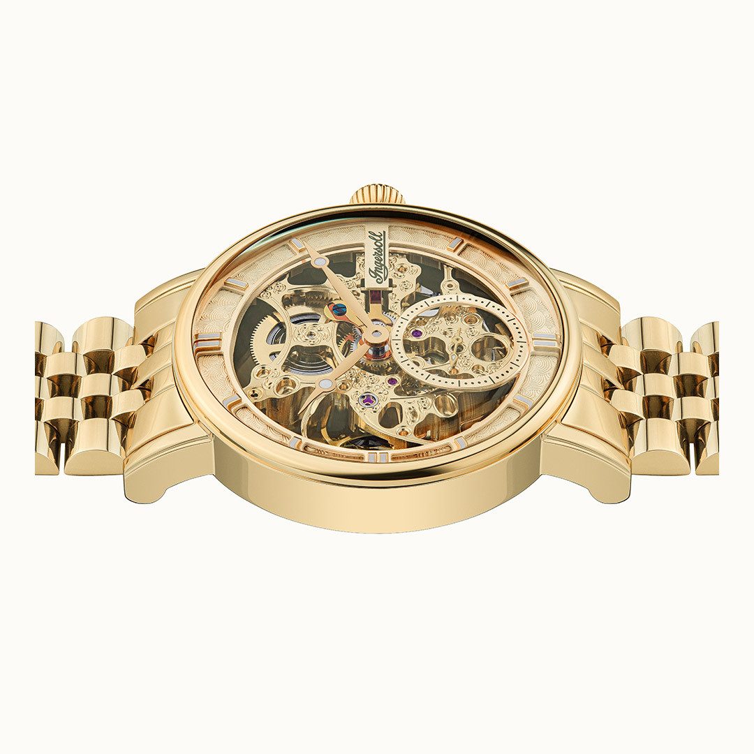 Ingersoll Automatikuhr The Herald I00408, Armbanduhr, Herrenuhr, Mechanische Uhr, Edelstahlarmband, analog