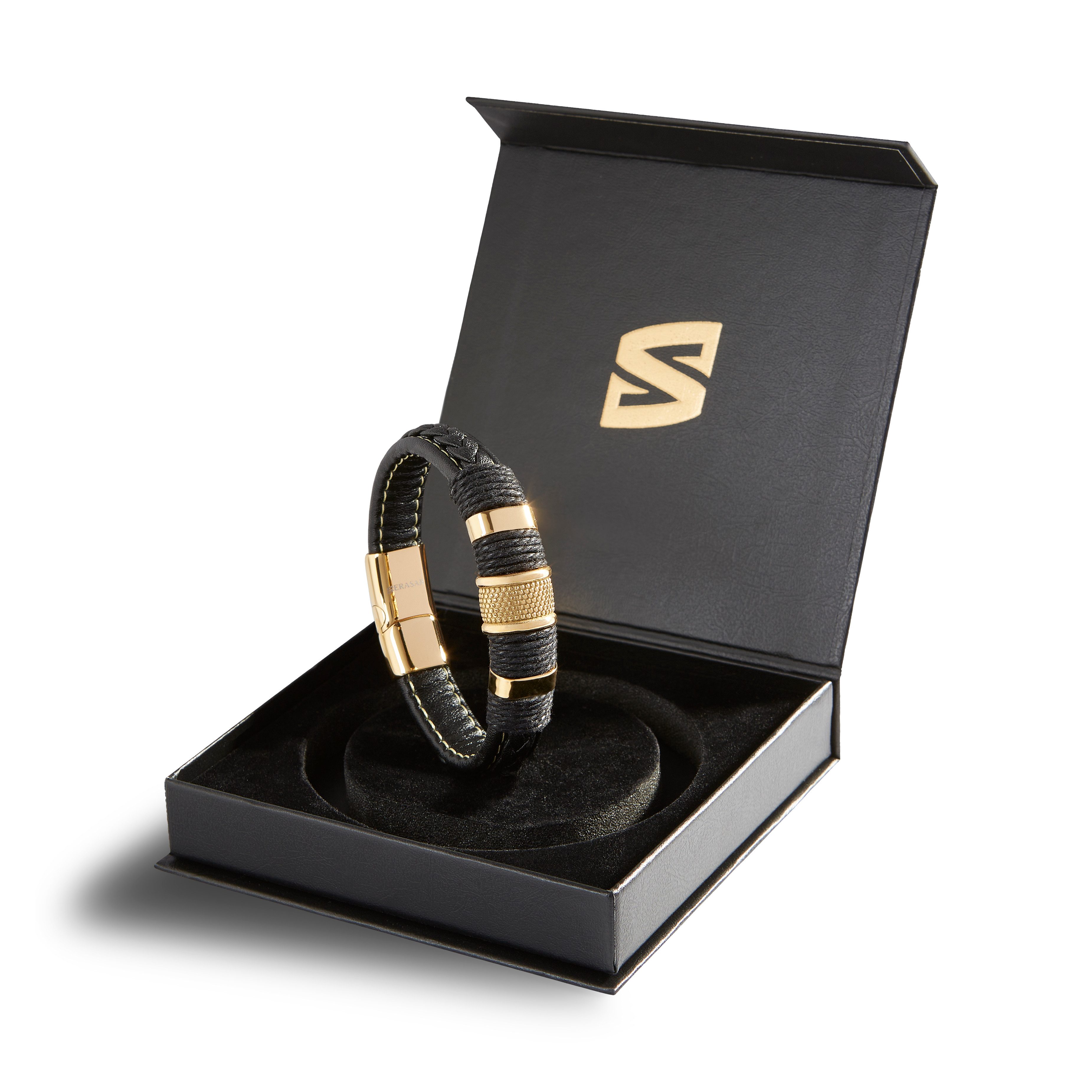 SERASAR Lederarmband Leder Herrenarmband "Ring" (Klassisch, elegant, casual, 1-tlg), aus Echtleder, Länge durch extra Glied verstellbar