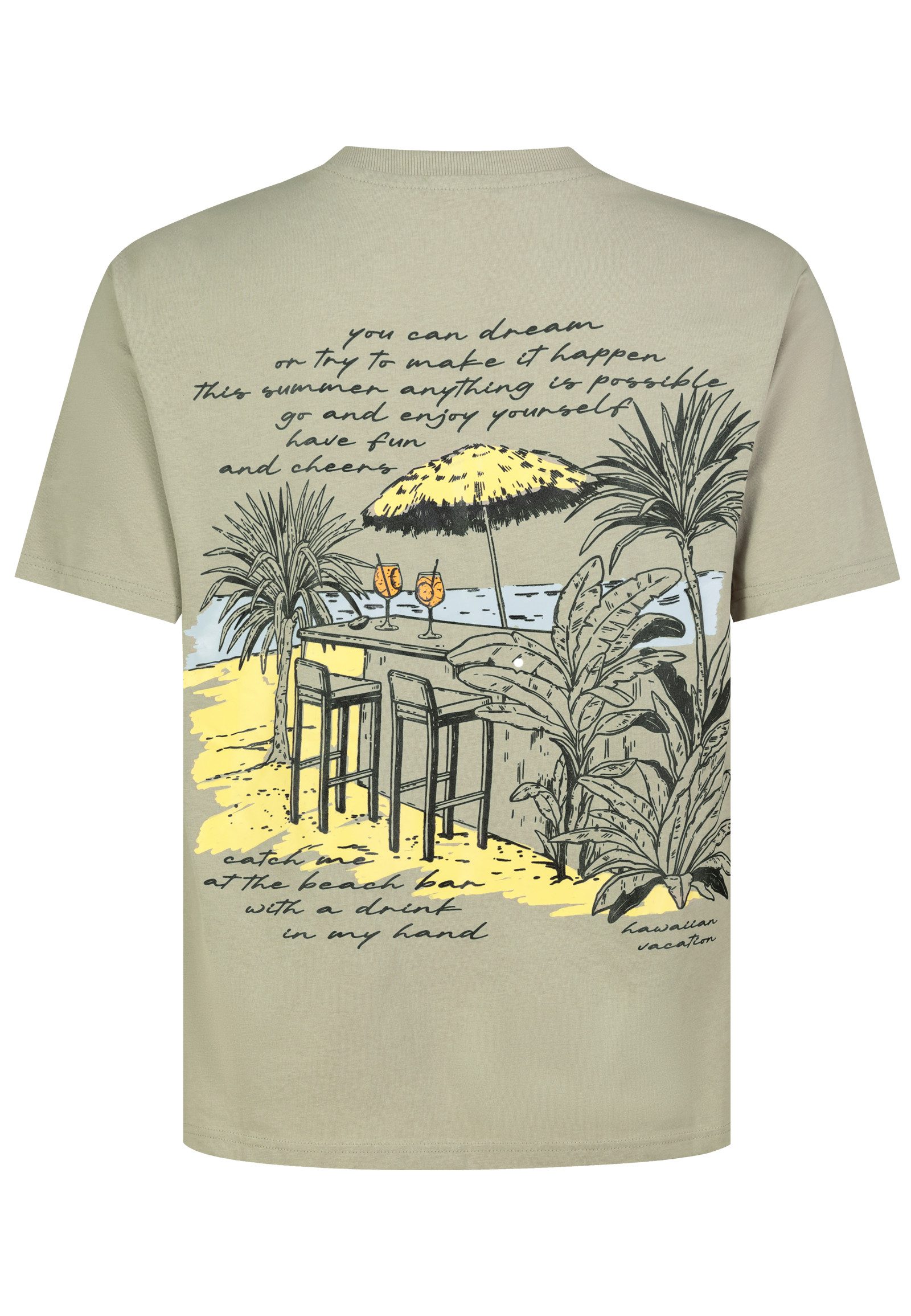 Eight2Nine T-Shirt Herren T-Shirt mit Backprint Relaxed-Fit Shirt, großes Motiv hinten, kleiner Print vorne