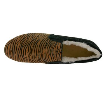 Emu Australia EMU Australia Brunswick Fur Slipper mit Merinowoll-Fütterung Schlupf-Schuhe mit Tigerfell-Imitat W11374 Slip On Braun Slipper