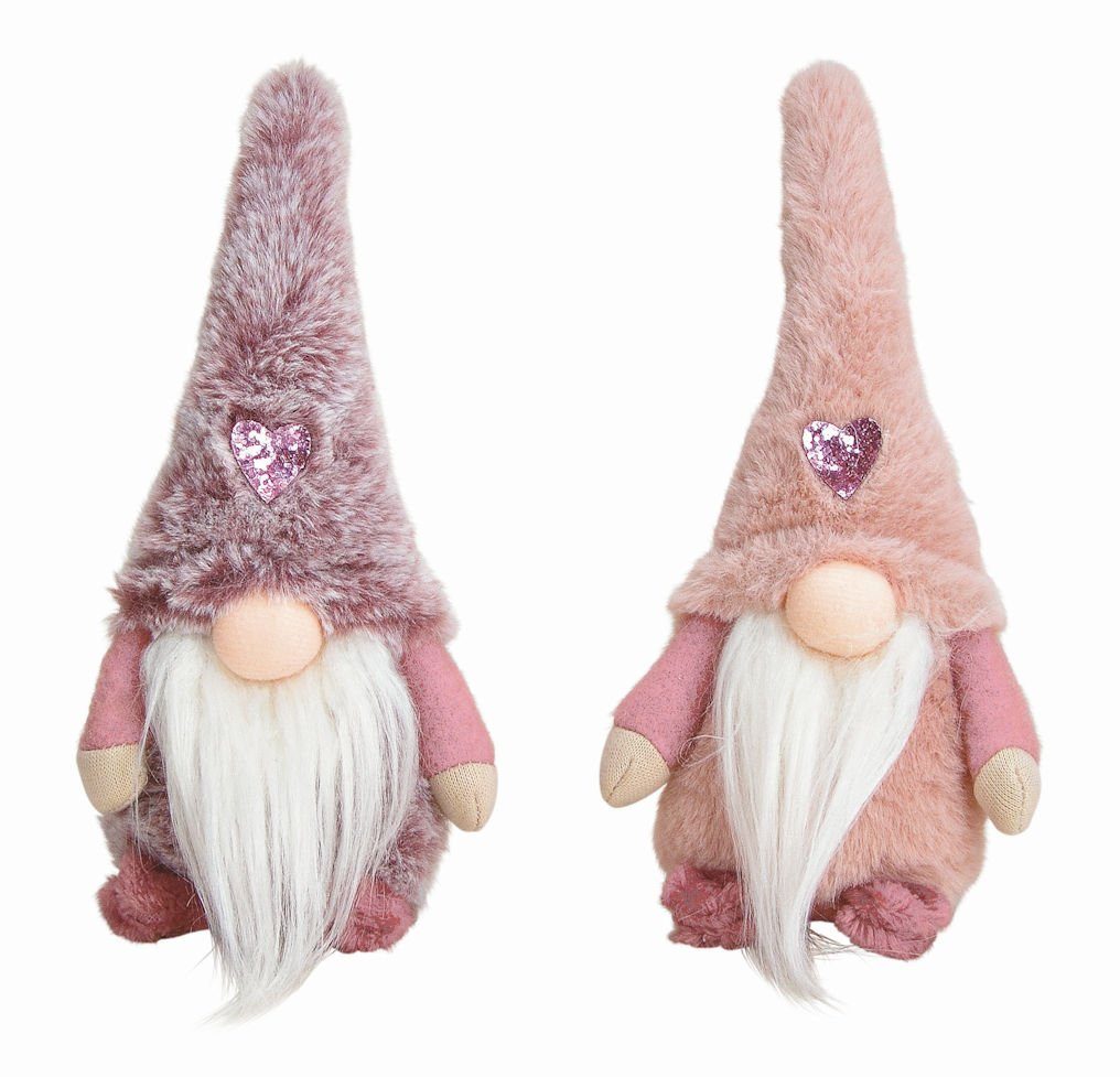 Spetebo Wichtel Wichtel in pink / rosa im 2er Set - Textil Wichtel