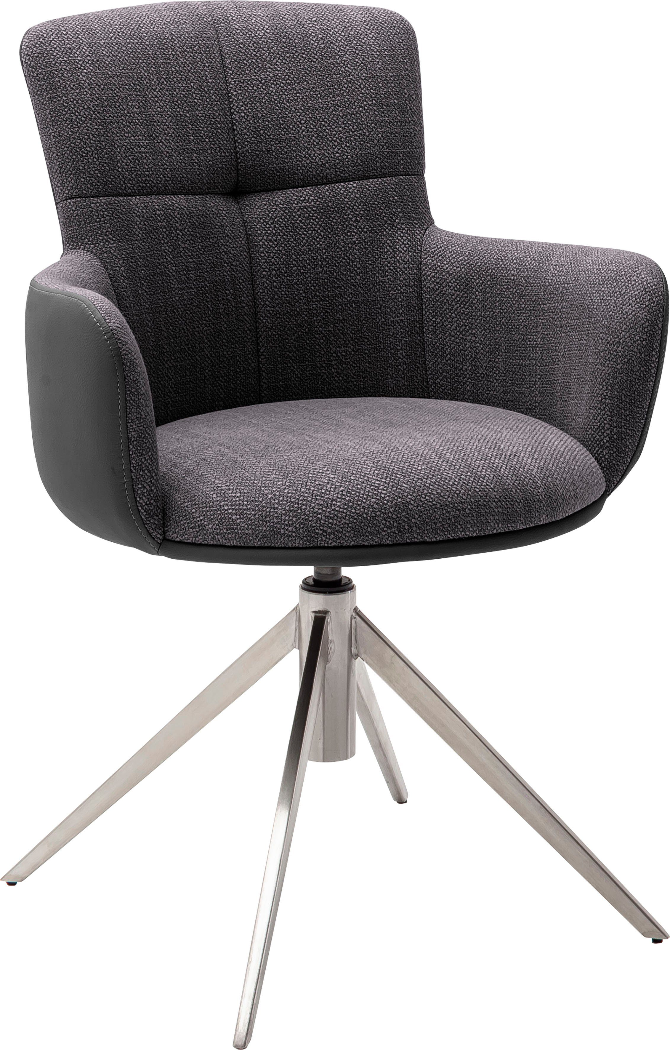 MCA furniture Edelstahl drehbar kg bis mit (Set, Esszimmerstuhl St), | Materialmix, Antrazit Stuhl 360° | Mecana Nivellierung, gebürstet 120 2 Antrazit 2er Set