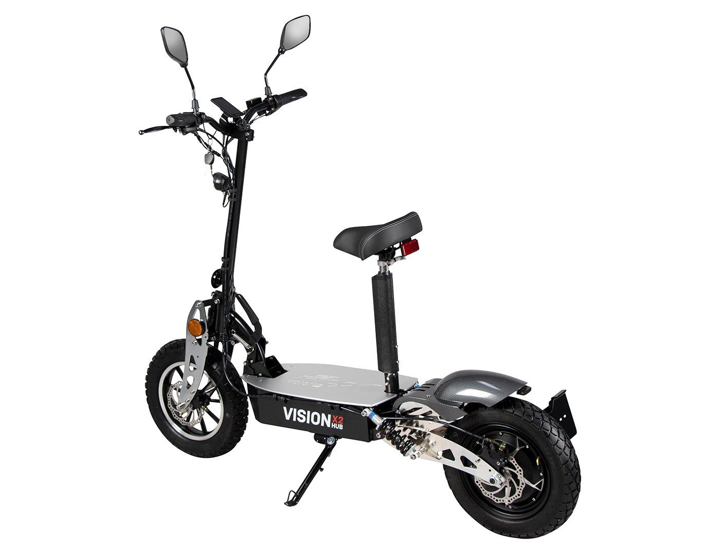 50 W, Akku klappbar, Elektro bis E-Scooter Reichweite - km Roller - Vision Schwarz km/h, Straßenzulassung (1 1500,00 45 Lithium-Ionen X2 mit Sitz - Scooter tlg), eFlux