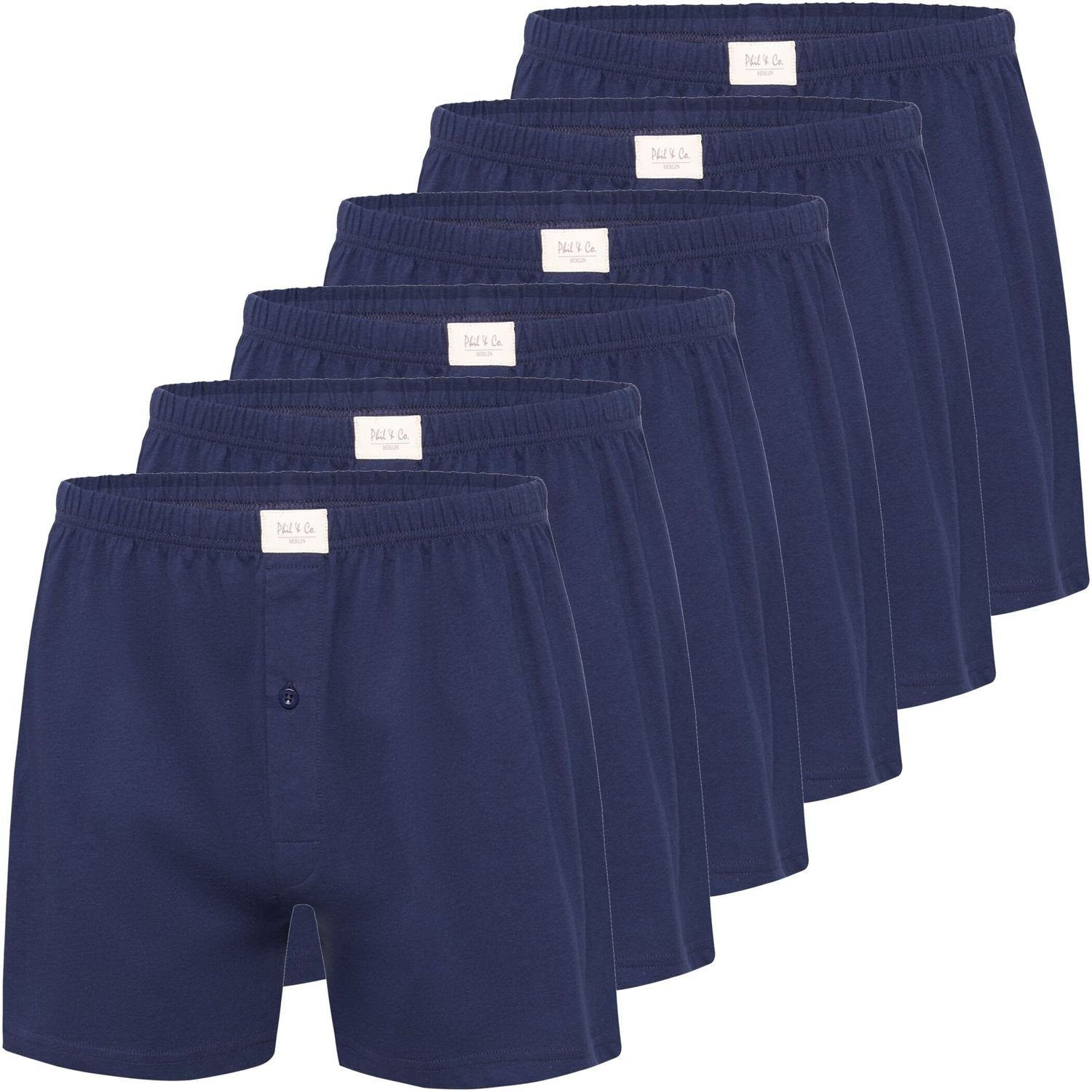 Boxershorts 6, 9 oder 12 Stück Phil & Co Herren Jersey Shorts Pants große Größen