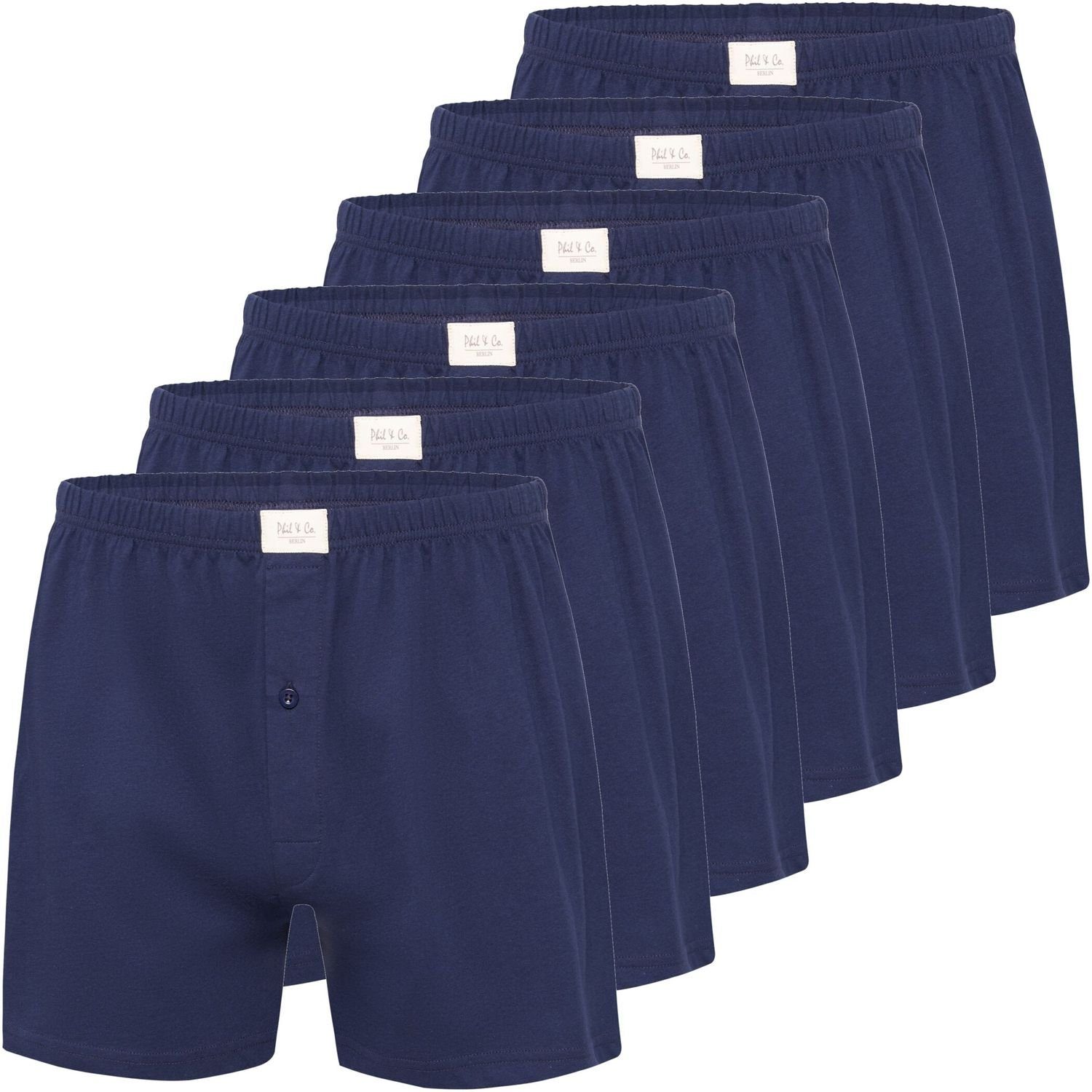 & marine oder Stück & Jersey Shorts große Co. Boxershorts Phil 6, (6-St) Größen Herren 12 9 Phil Co Pants