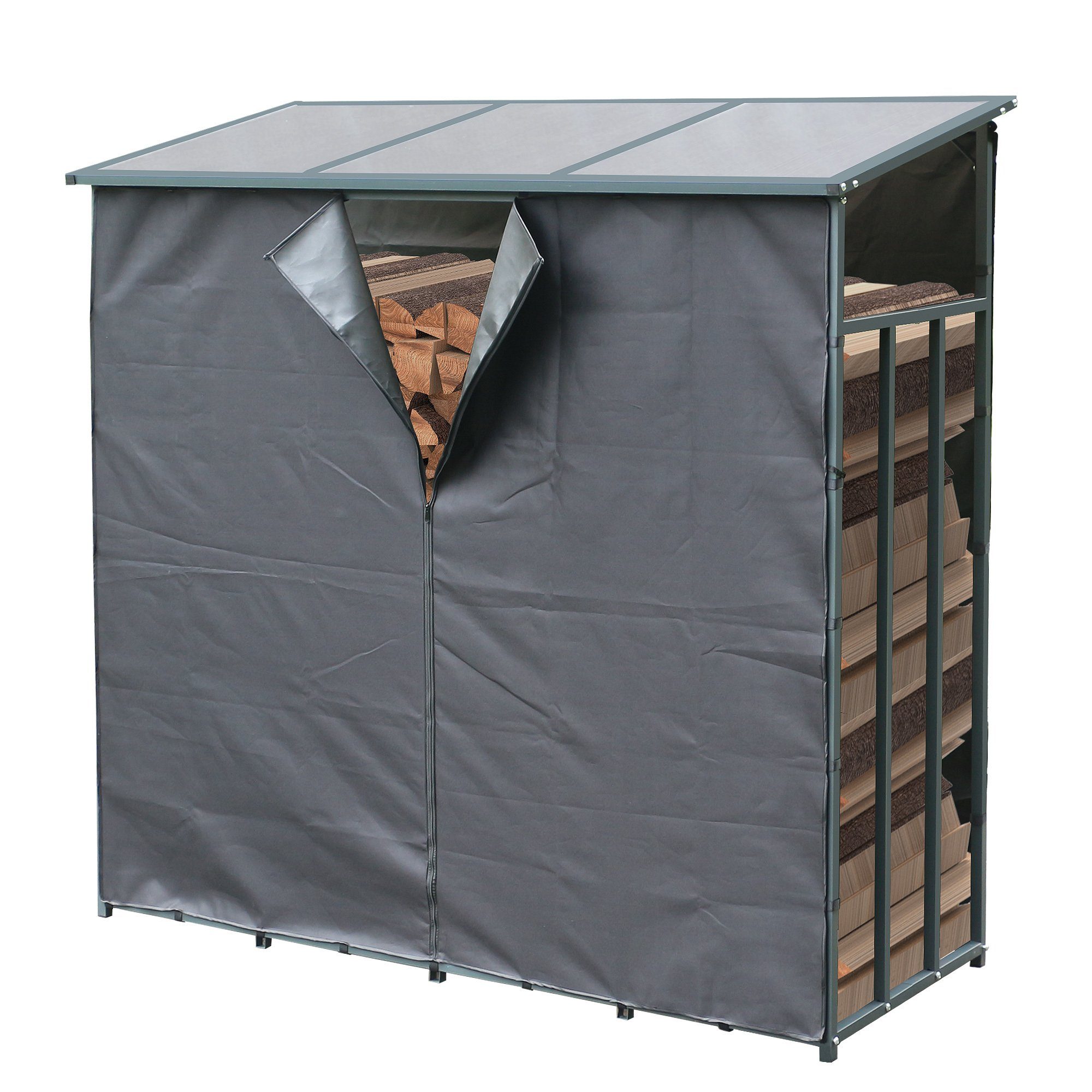 Grasekamp Kaminholzregal Kaminholzunterstand mit Wetterschutz 143x60x145cm, günstig online kaufen