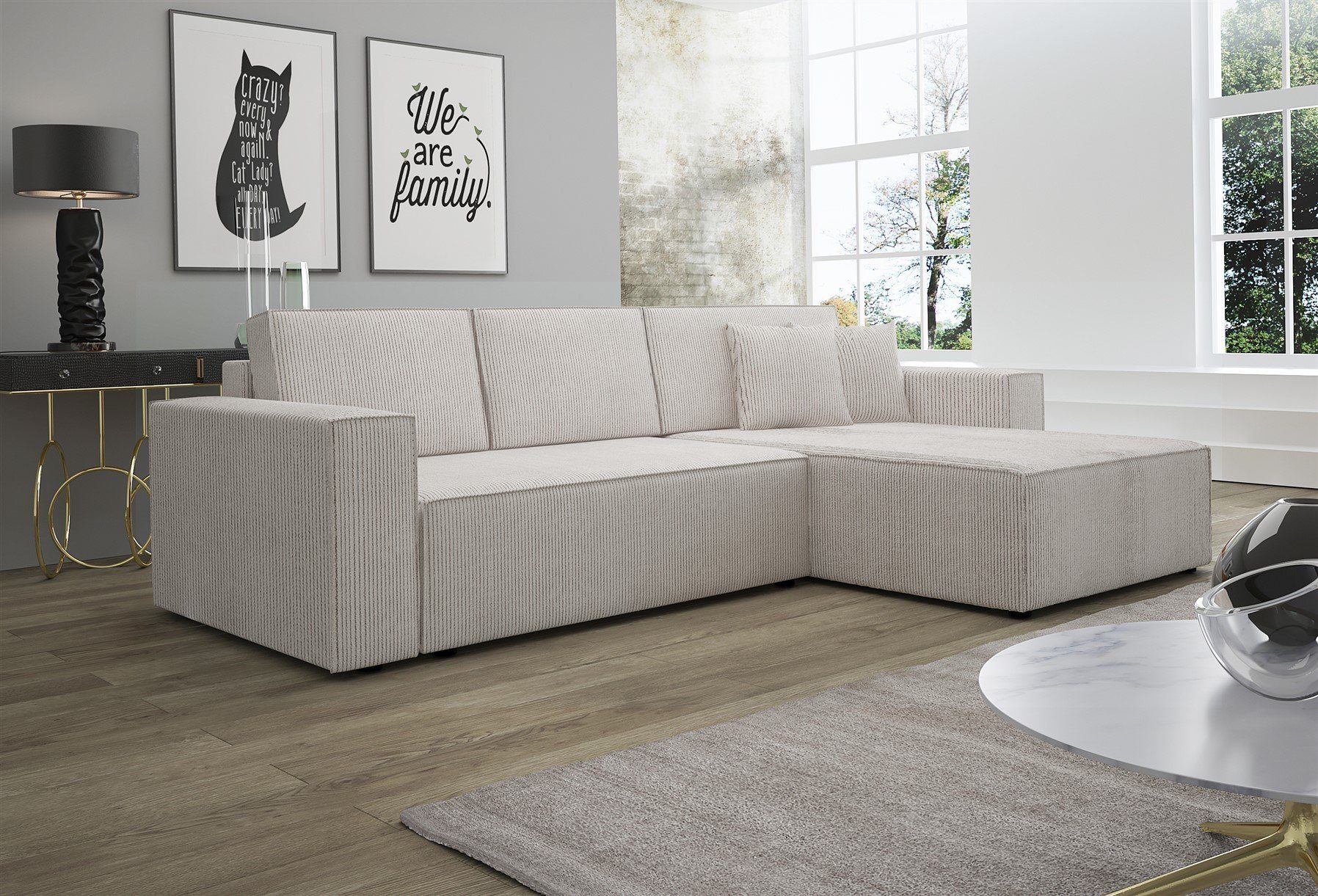 Fun Möbel Ecksofa Schlafsofa Sofa CONOR günstig online kaufen