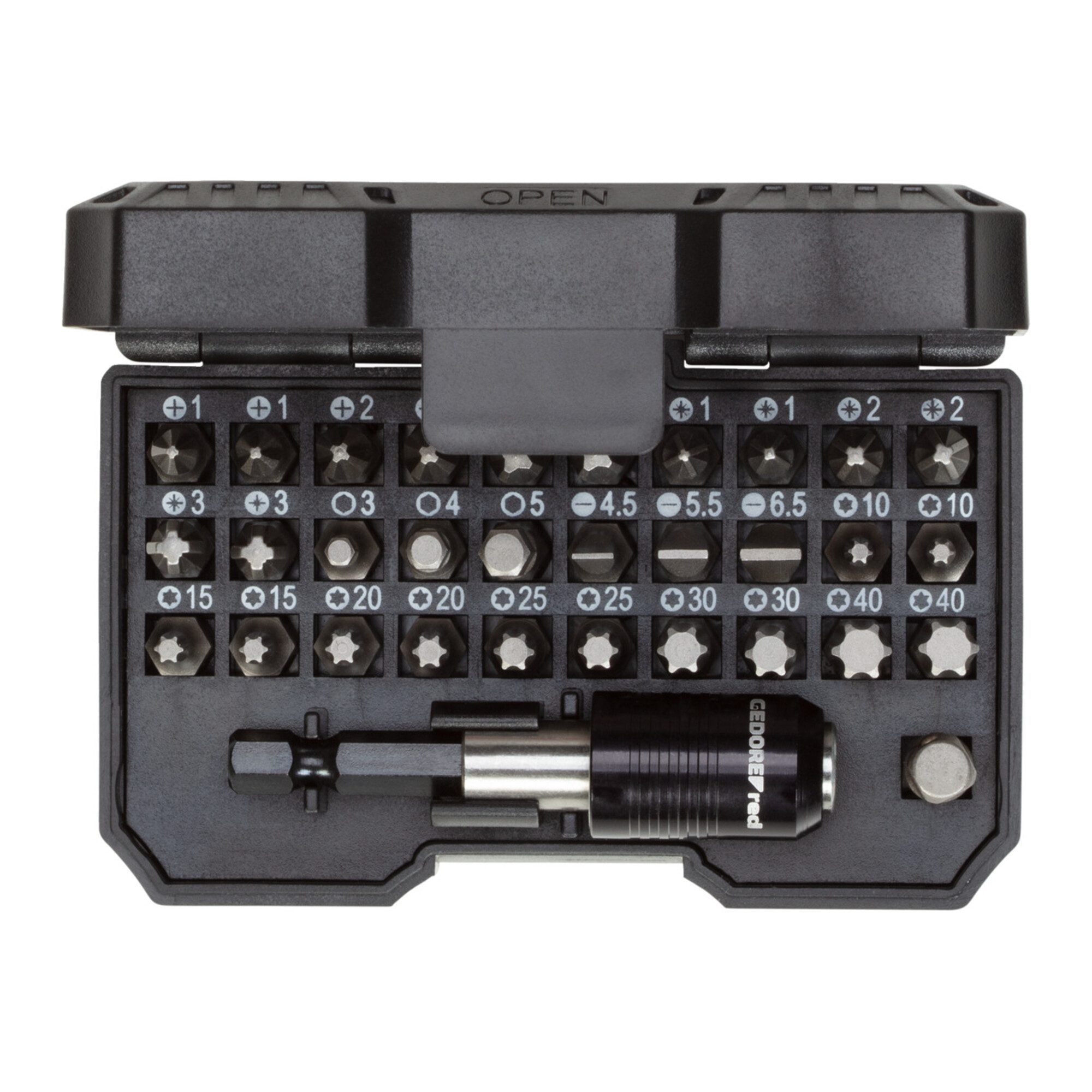 Gedore Red Bit-Set Gedore R33005031 Bit-Box 1/4 SL+PH+PZ+TX+6-kant 32-teilig