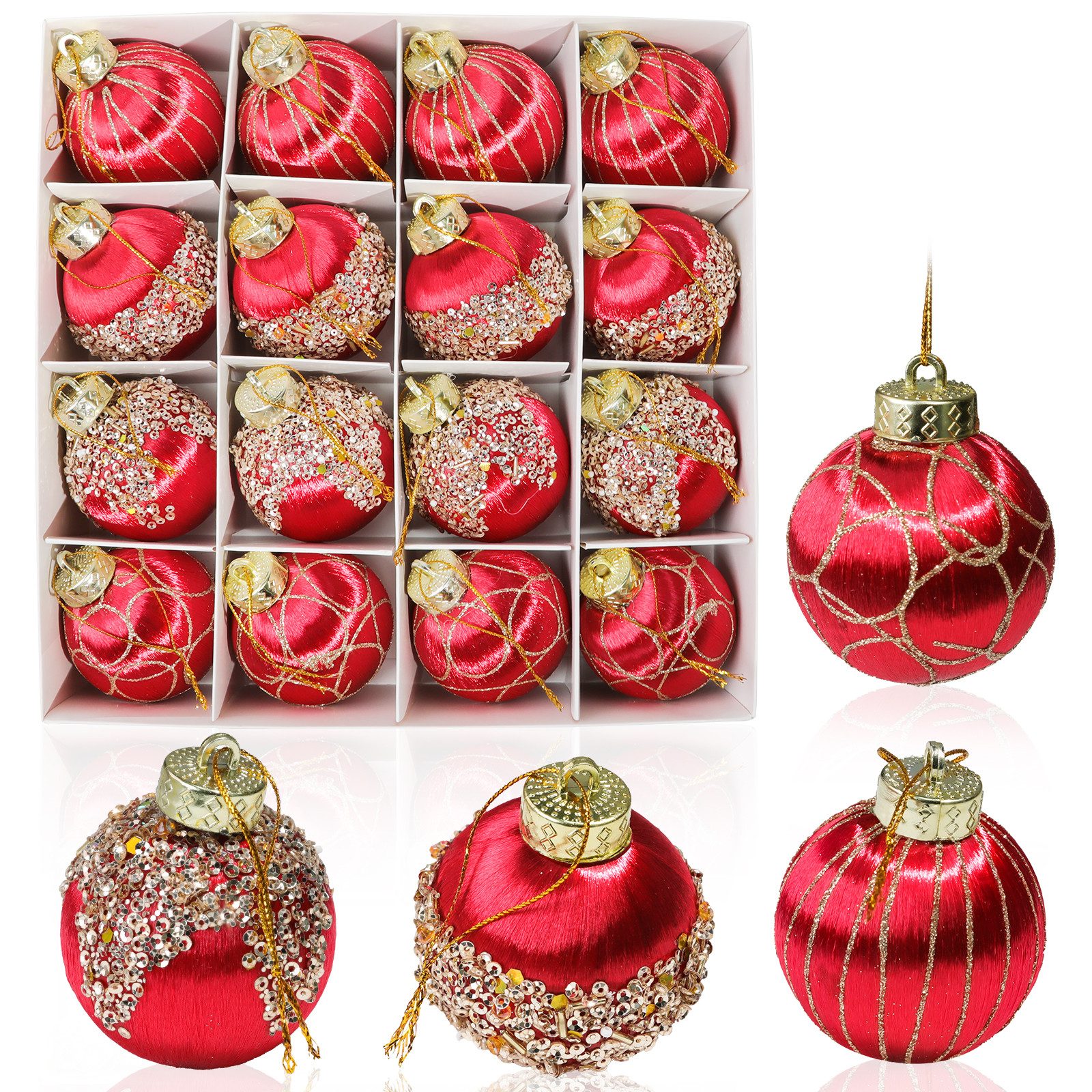 M&W DAS DESIGN Weihnachtsbaumkugel Christbaumschmuck Rot Mini Outdoor Weihnachten 6CM