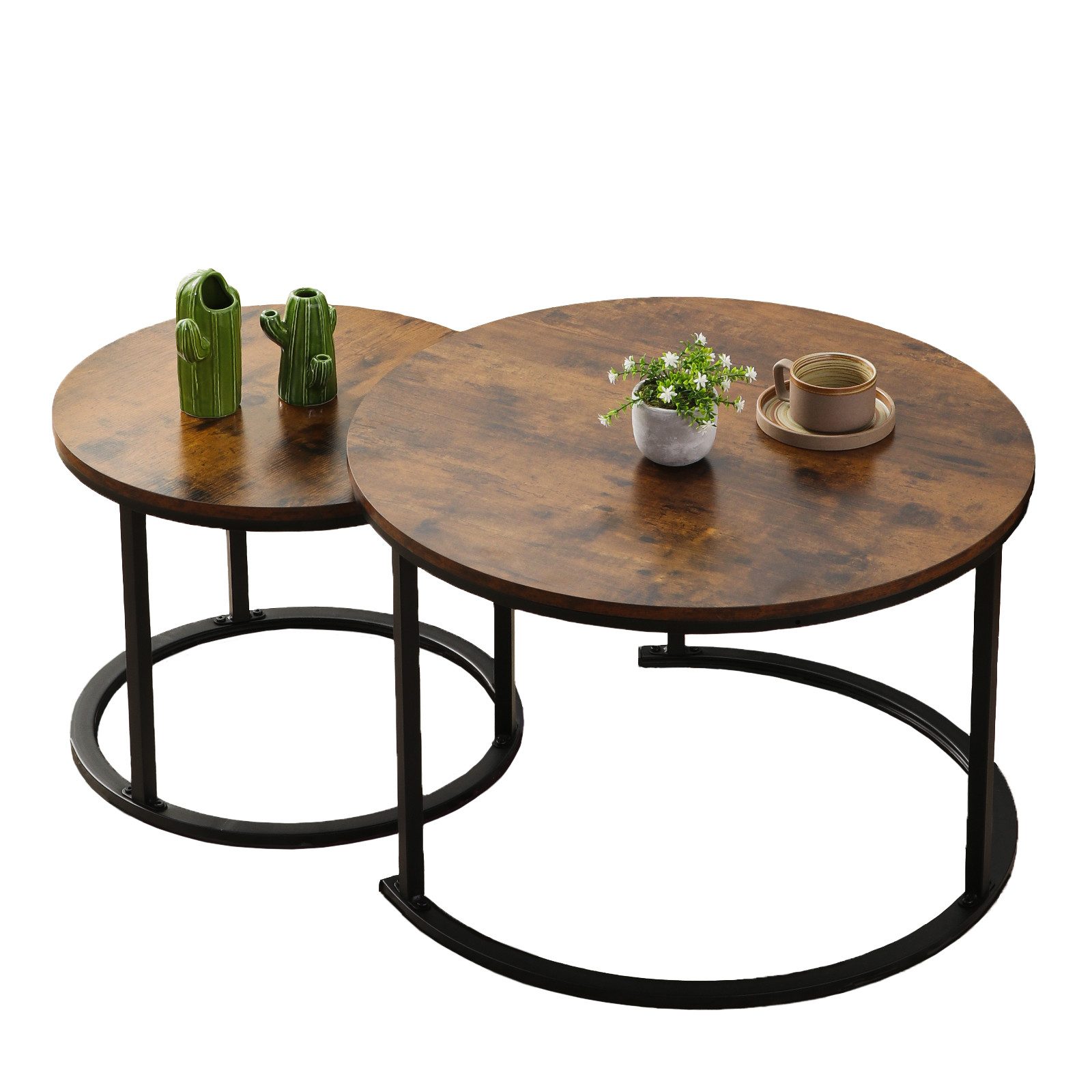 KAHOO Couchtisch Kaffeetisch, 2tlg. mit Marmormuster, 70x45cm+50x40cm, rund günstig online kaufen