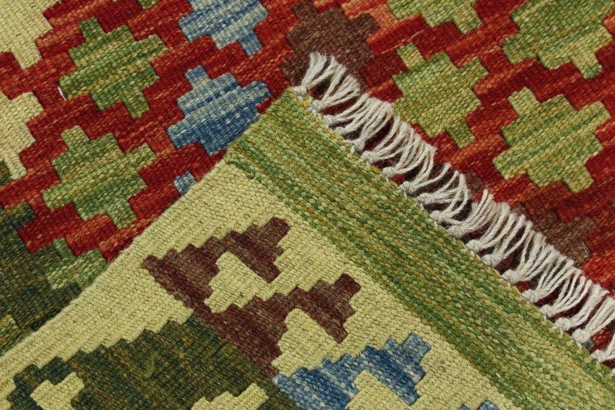 Handgewebter Trading, 3 Kelim Orientteppich Afghan 110x211 rechteckig, mm Höhe: Orientteppich Läufer, Nain