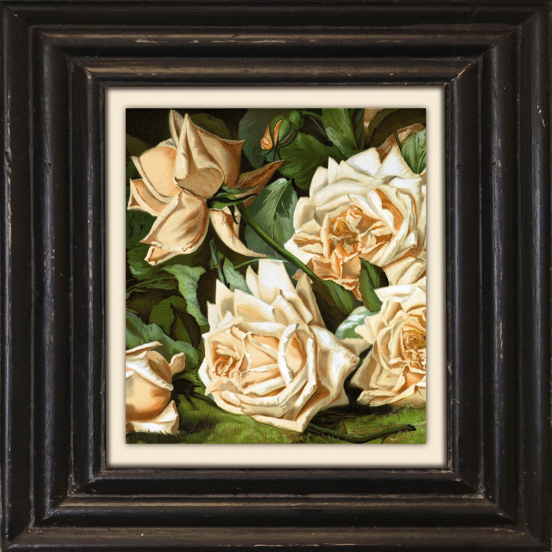 queence Leinwandbild Blumen, Blumen, Blumenbilder, Garten, Gartenbilder, Kunst, Stillleben, Premium-Leinwandstoff, Handarbeit aus Deutschland, 40x40cm