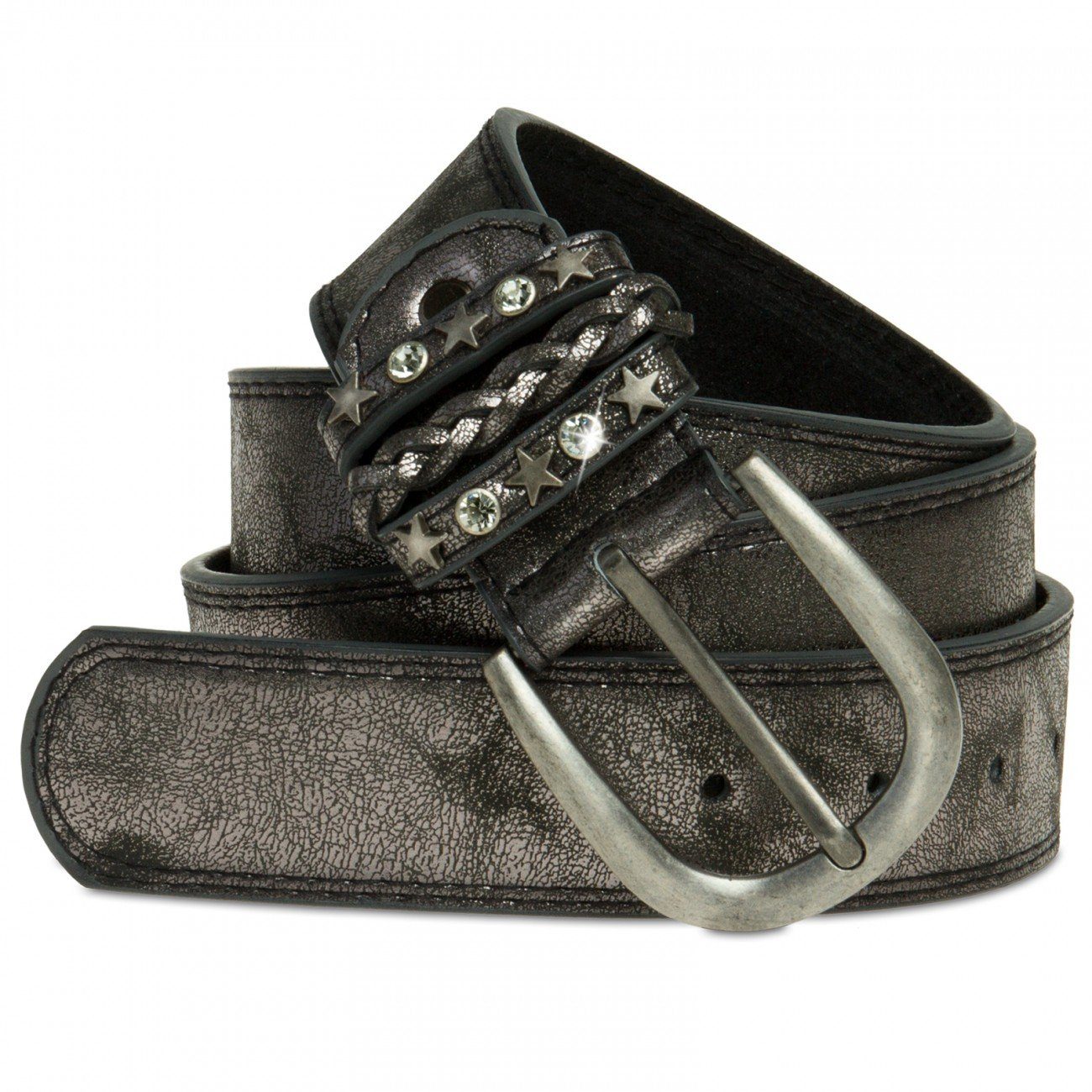 Caspar Damen Vintage Gürtel Mit Strass & Nieten - 3,5cm Breite In 5 Größen