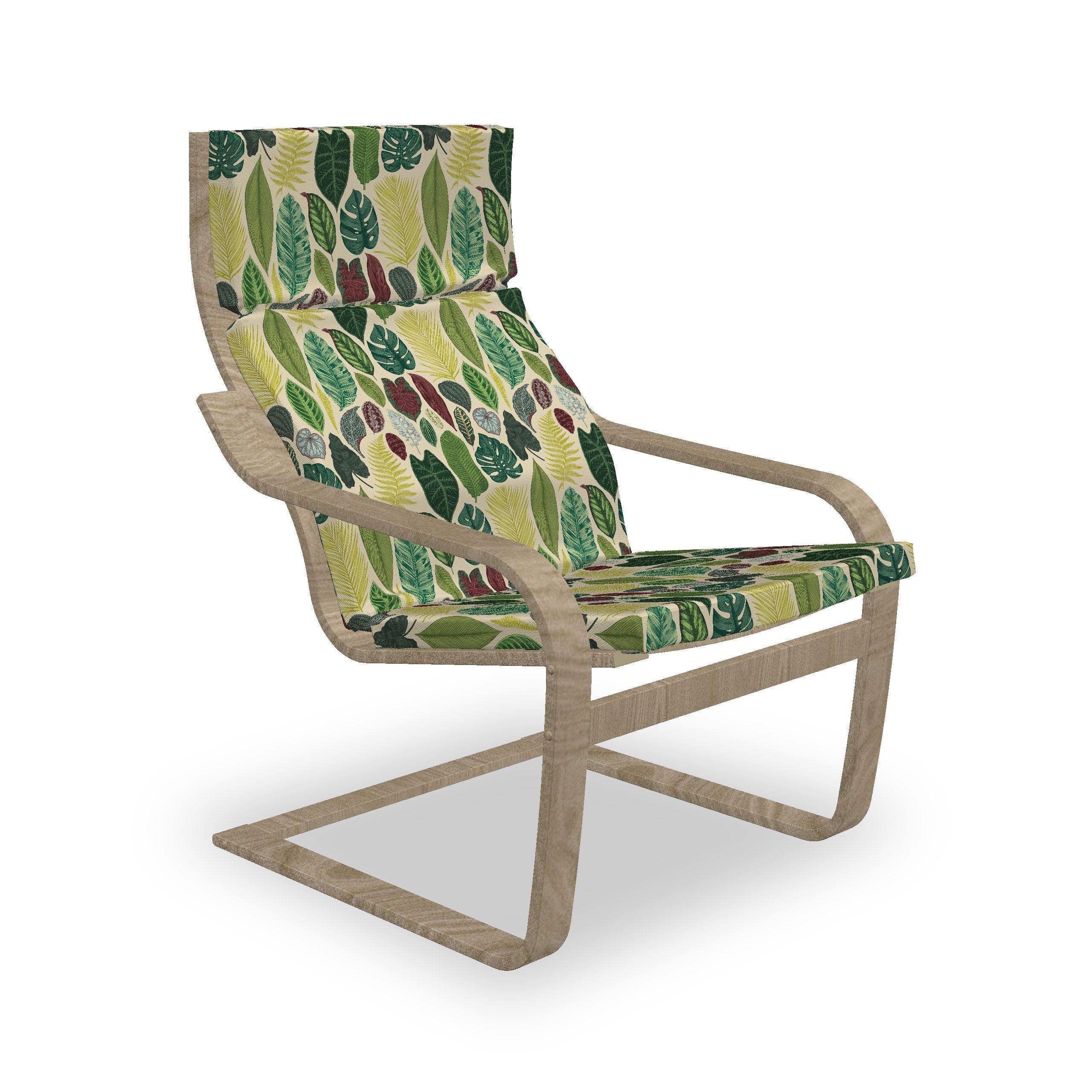 Verschiedene mit Sitzkissen Details Abakuhaus Reißverschluss, mit Hakenschlaufe und Stuhlkissen Stuhlkissen Blätter Tropisch