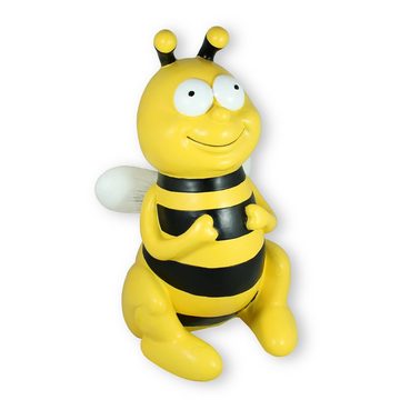 colourliving Dekofigur XL Bienen Figur sitzend 45 cm Gartenfigur Biene (witzige Dekoration), robust verarbeitet, handbemalt