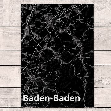 Mr. & Mrs. Panda Postkarte Baden-Baden - Geschenk, Städte, Stadt Dorf Karte Landkarte Map Stadtp