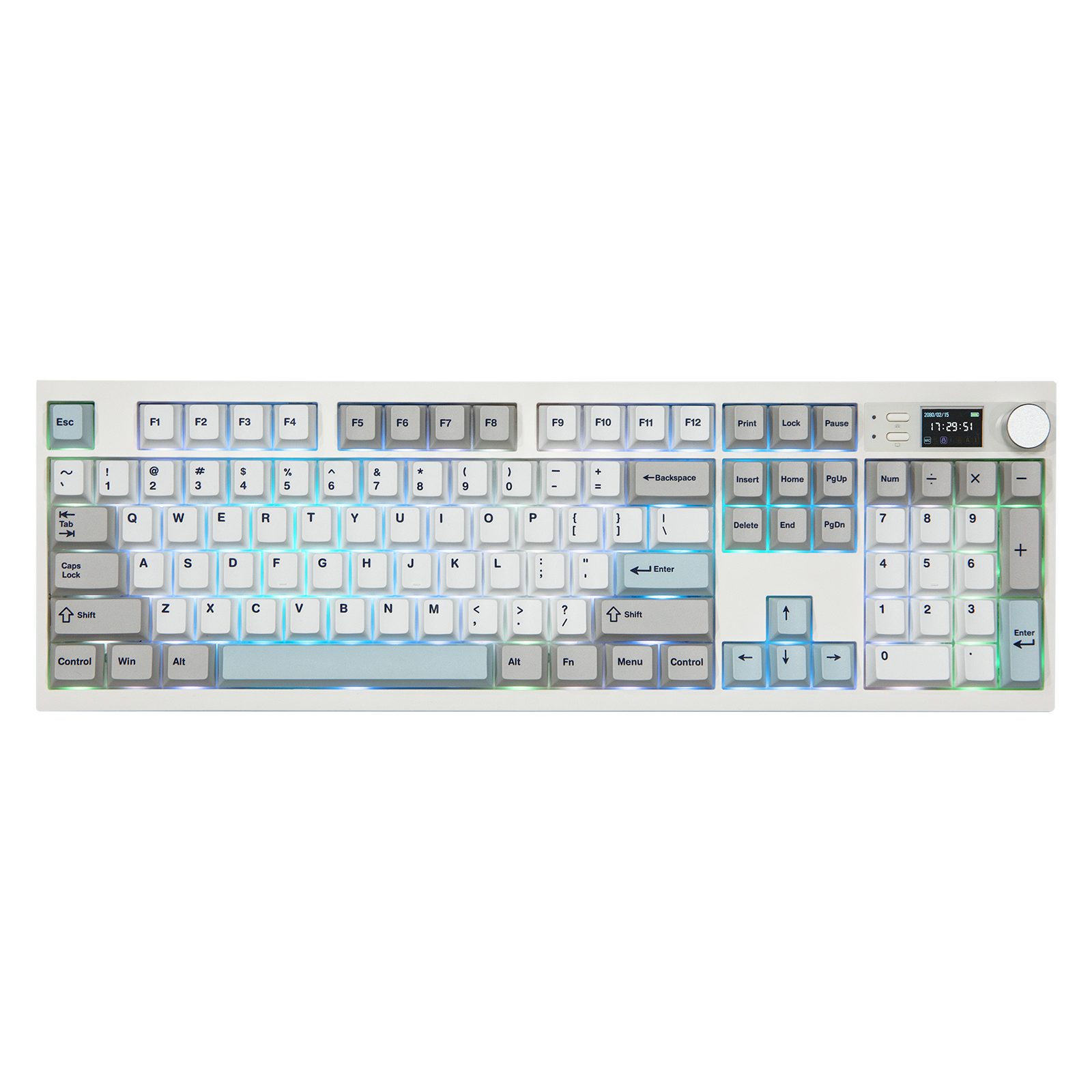EPOMAKER Mechanische Tastatur mit Display & Drehknopf, QMK/VIA, Creamy & Thocky Tastatur (Gasket-MountRGB Hot-Swap-Gaming-Tastatur mit 2,4G/BT)
