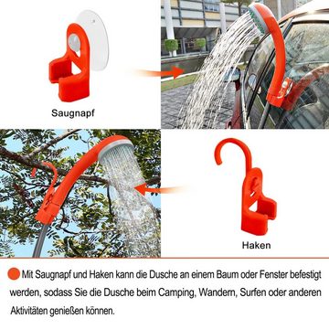 AUFUN Gartendusche Campingdusche Handbrause mit Tauchpumpe (inkl. 2200mAh wiederaufladbarer & USB-Ladekabel, 1 St)