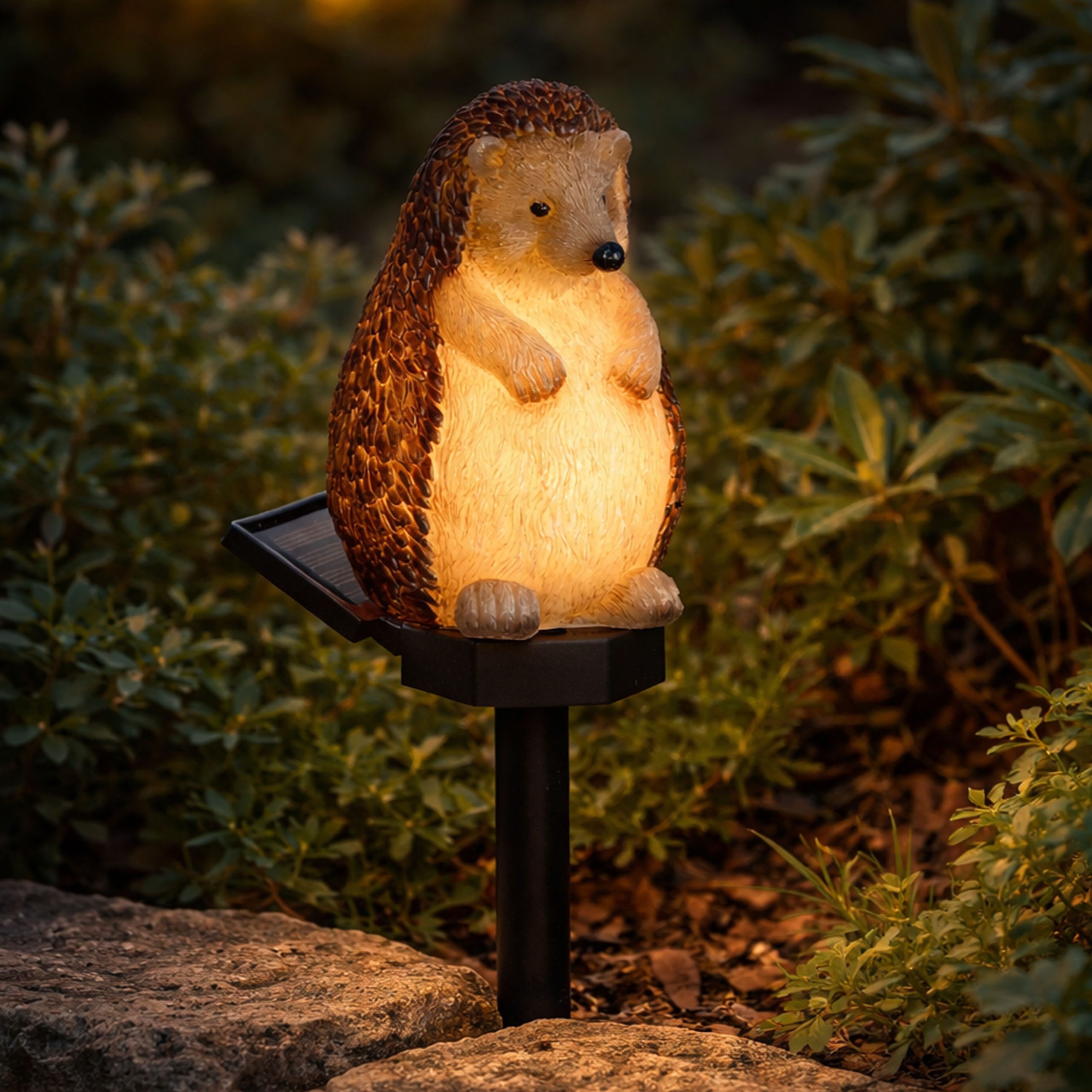 IC Gardenworld Tierfigur LED Solar Deko-Tiere als Gartenstecker, Tierfigur als Solarleuchte, beleuchtet, aus Kunststein, ca. 41 cm, kabellos