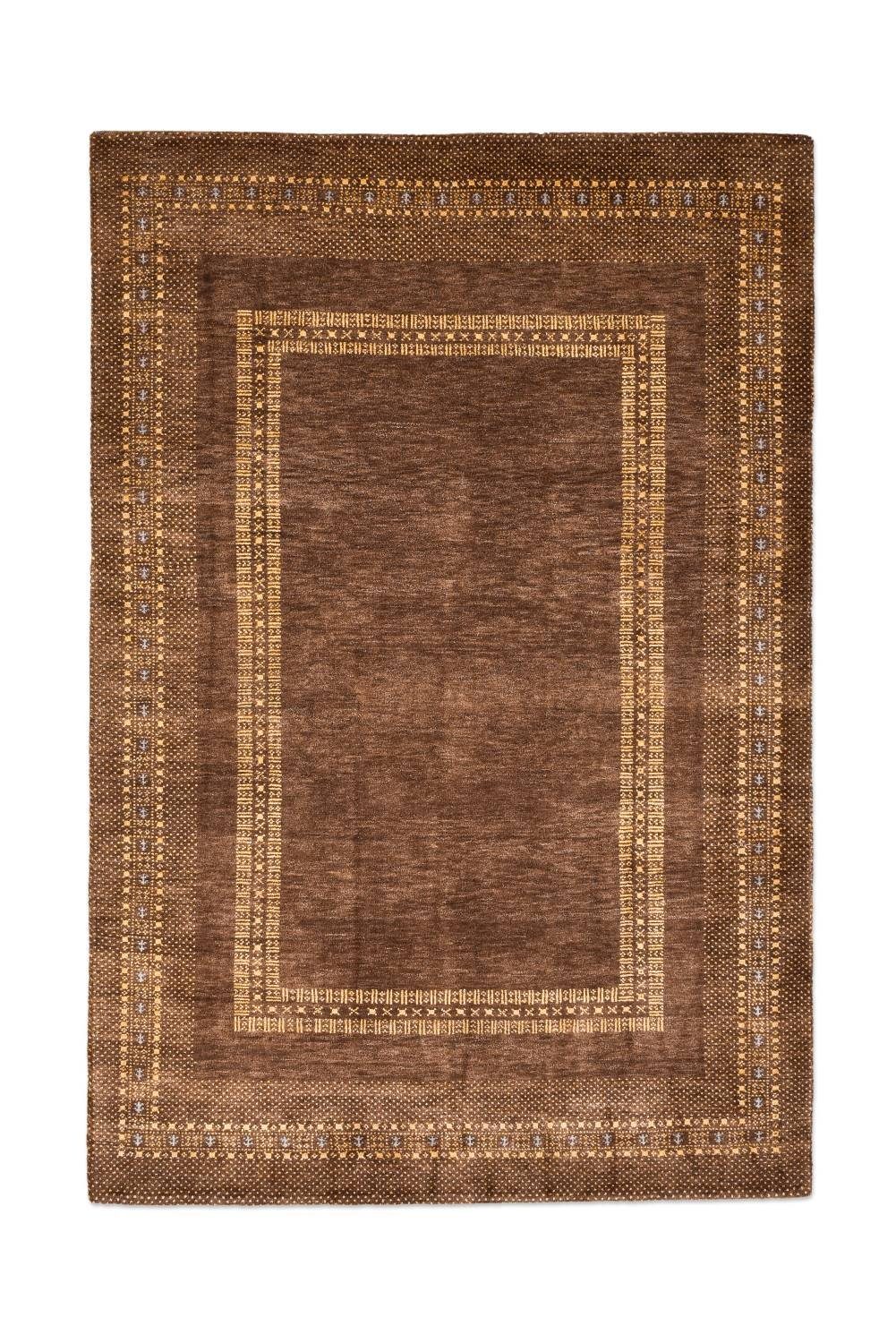 THEKO Teppich Ziegler – 100% Schurwolle, Handgetuftet, Rustikales Design, Größe 70x270 Cm