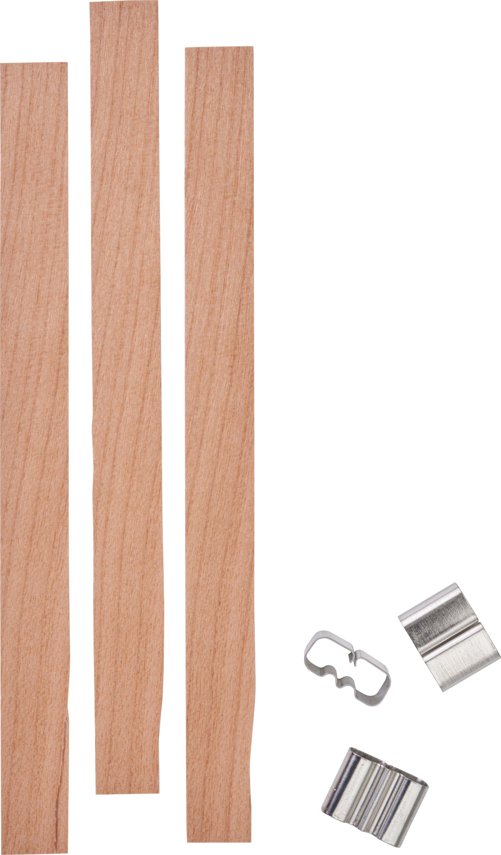 Stellwag Stumpenkerze Holzdochte, mit Halter