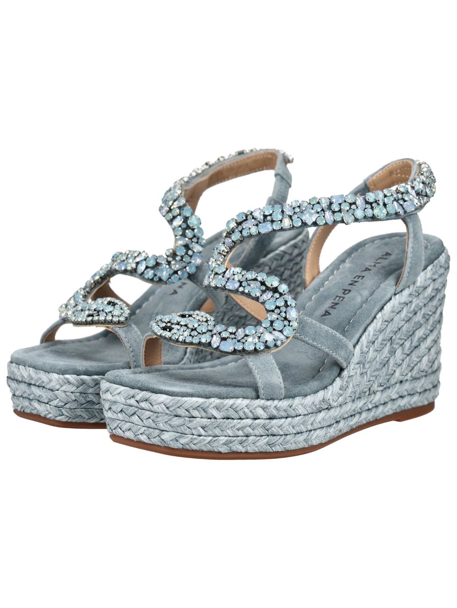 Alma en Pena ALMA EN PENA Sandalen Veloursleder/Textil Keilsandalette