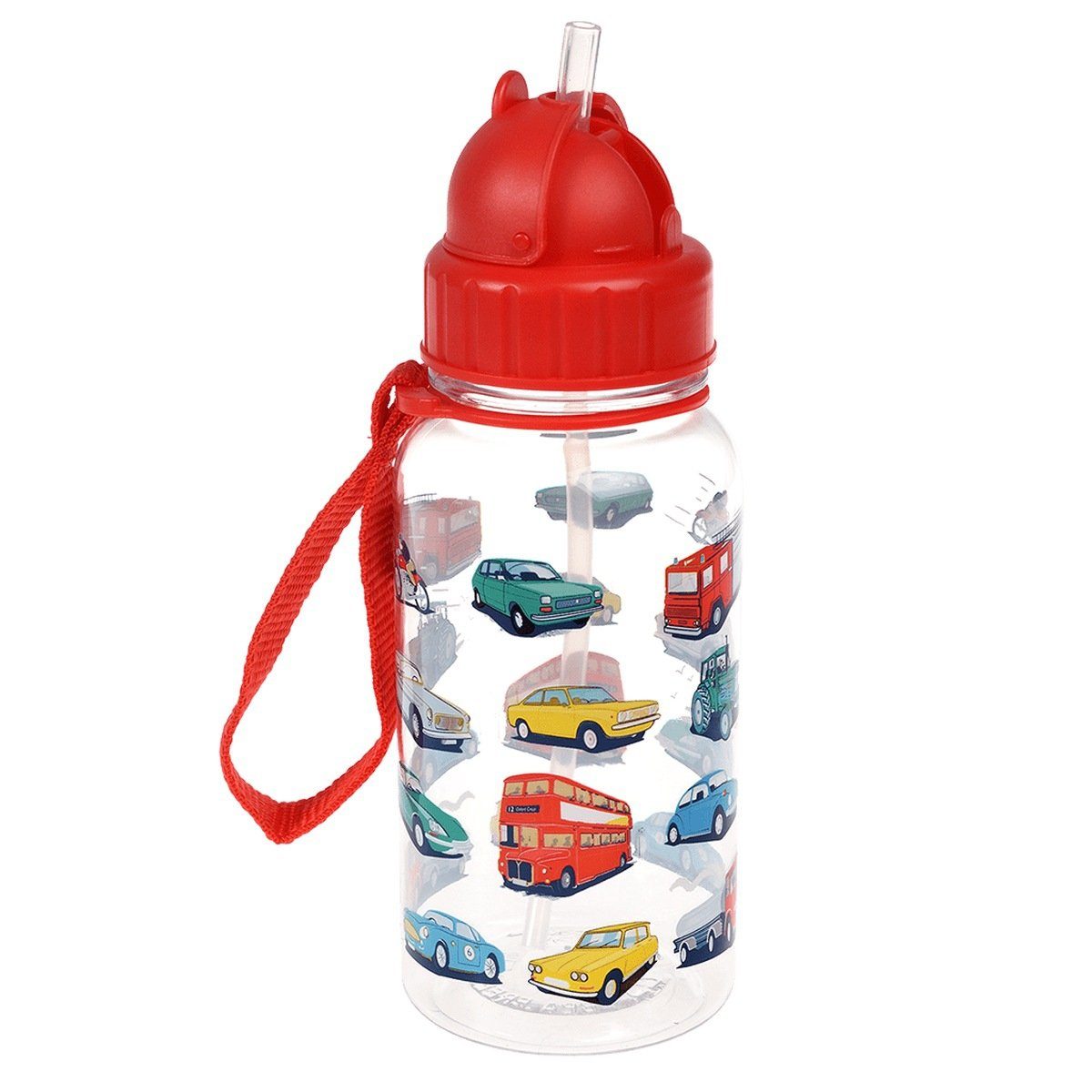 Trinkflasche Kinder Trinkflasche 500 ml mit Trinkhalm H 19 cm Ø 7 cm