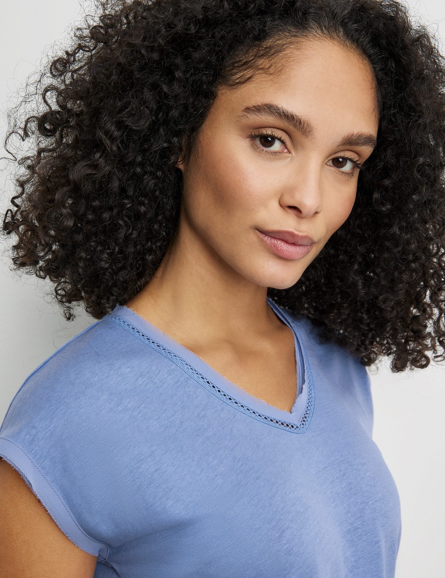 GERRY WEBER Shirtbluse Kurzarmshirt mit Chiffonblende
