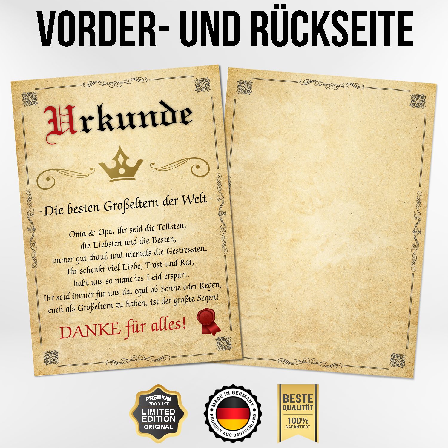 Tigerlino Poster Beste Großeltern Urkunde Geschenkidee Oma Opa Geschenk von günstig online kaufen