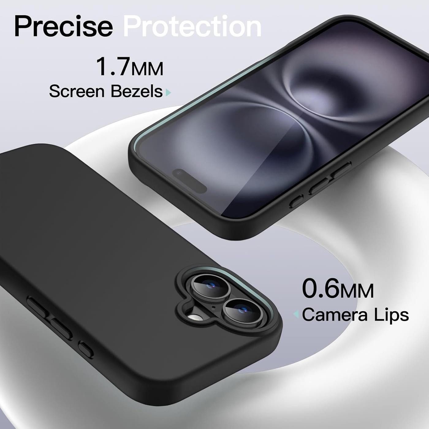 CoolGadget Handyhülle Handy Schutzhülle für iPhone 17 matt schwarz, Silikon TPU Hülle Schutz Tasche Cover schlicht Slim Case