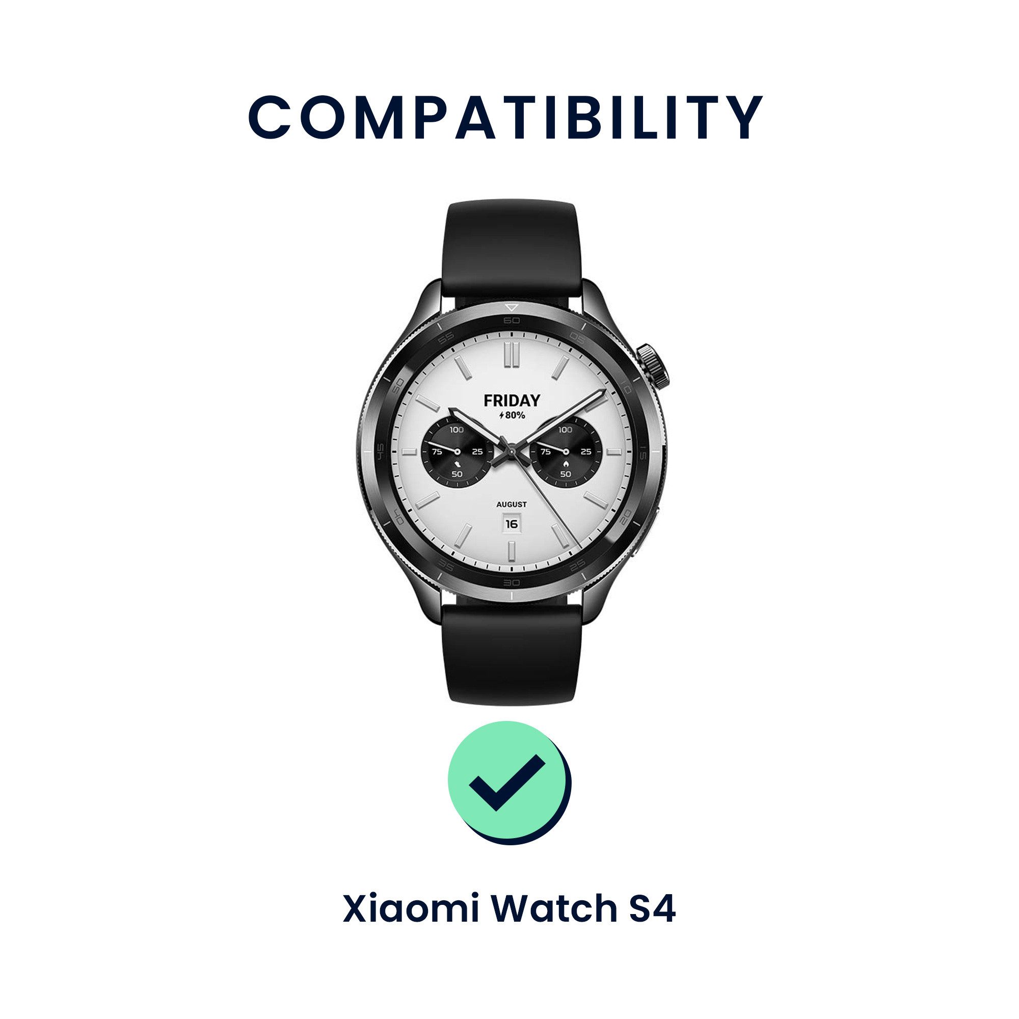 kwmobile Uhrenarmband 2x Uhrenarmband für Xiaomi Watch S4 / S4 Sport / S3 / S2 / Watch S1, Fitnesstracker Band Set aus TPU Silikon - Ersatzarmband Smartwatch