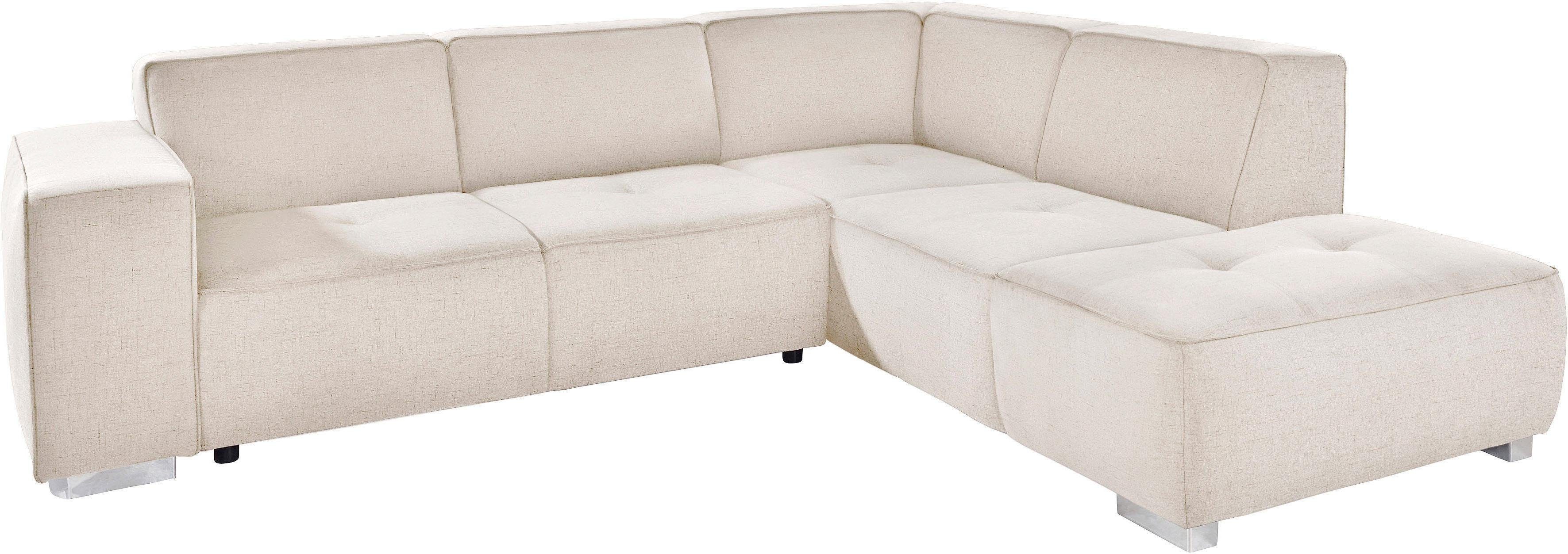 INOSIGN Ecksofa "Sapporo L-Form" wahlweise Bettfunktion oder Sitztiefenvers günstig online kaufen