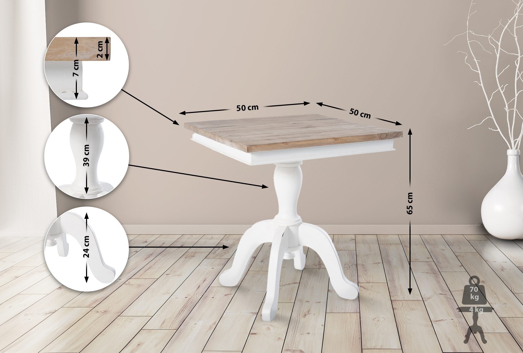 CLP Beistelltisch Goa, Massivholzplatte günstig online kaufen