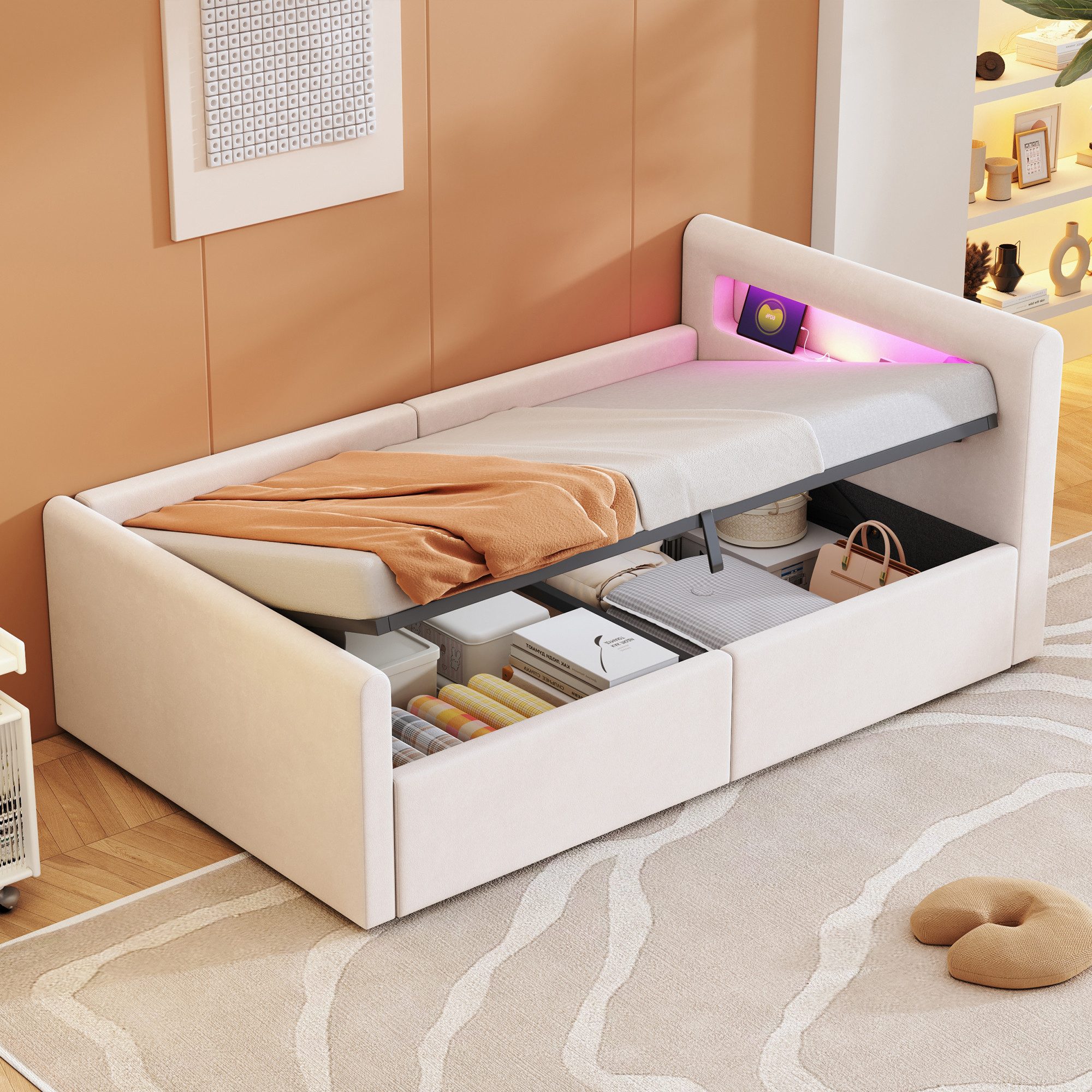 KLAM HOME Polsterbett Kinderbett 90*200 cm, günstig online kaufen