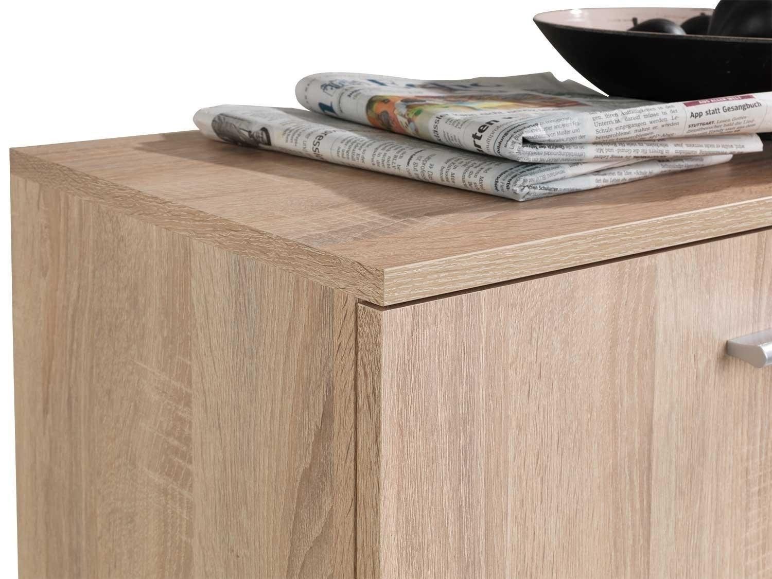 Kommode Sideboard, Schrank, SOLO, B 71 x H 76 cm, mit 2 Schubladen, 2 Türen, 1 Einlegeboden