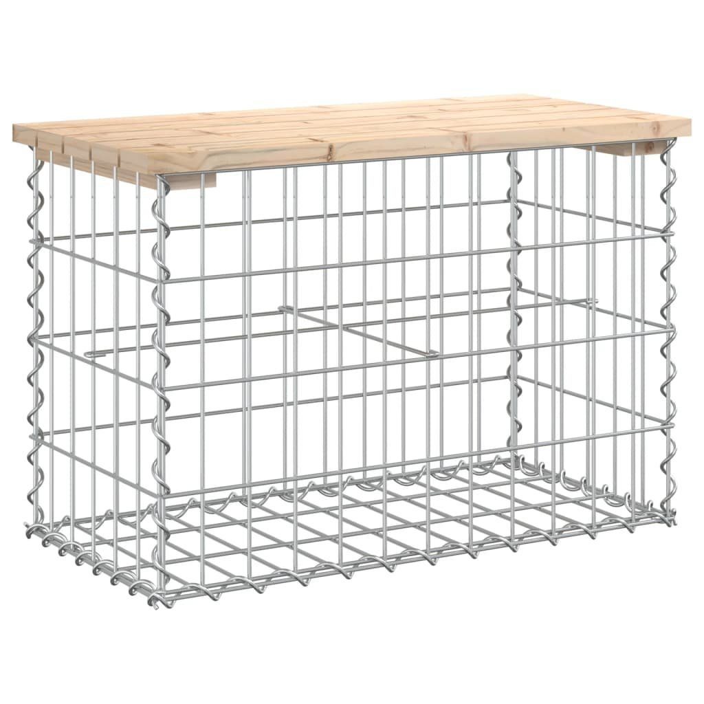 Gartenbank Gartenbank aus Gabionen 63x31,5x42 cm Massivholz Kiefer