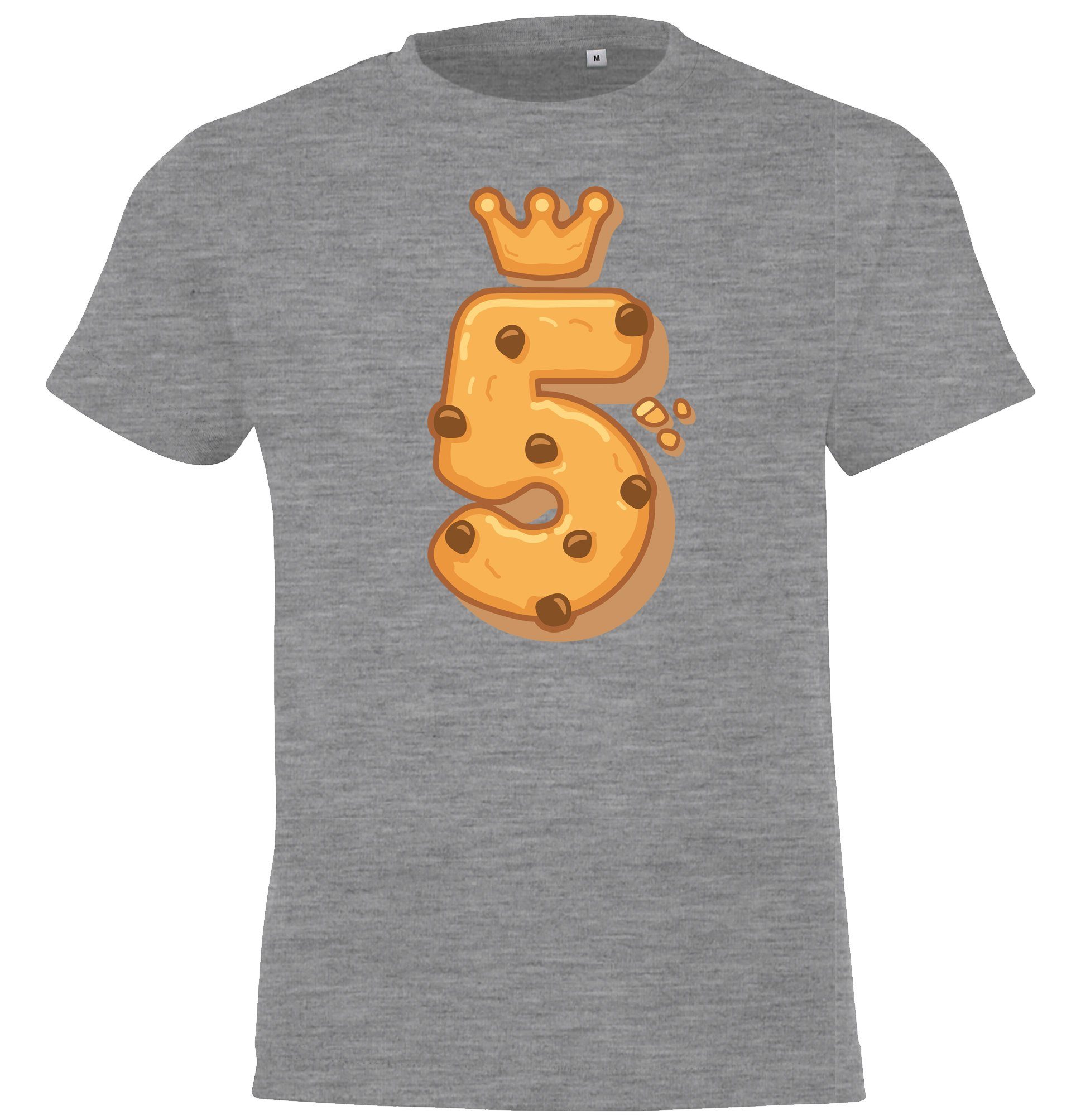 Designz T-Shirt lustigem für Jungen Alt Youth Mädchen Geburtstags und T-Shirt Jahre mit 5 Grau Frontprint