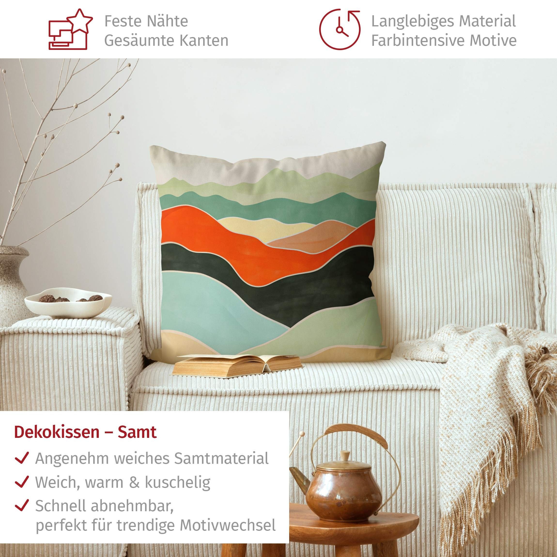 Bilderdepot24 Dekokissen drinnen Kissenhülle/ Sofakissen/ Zierkissen Kissenhülle orange origine, Bezug Aquarell mit / ohne Füllung Zierkissen Outdoor Sofa Bett
