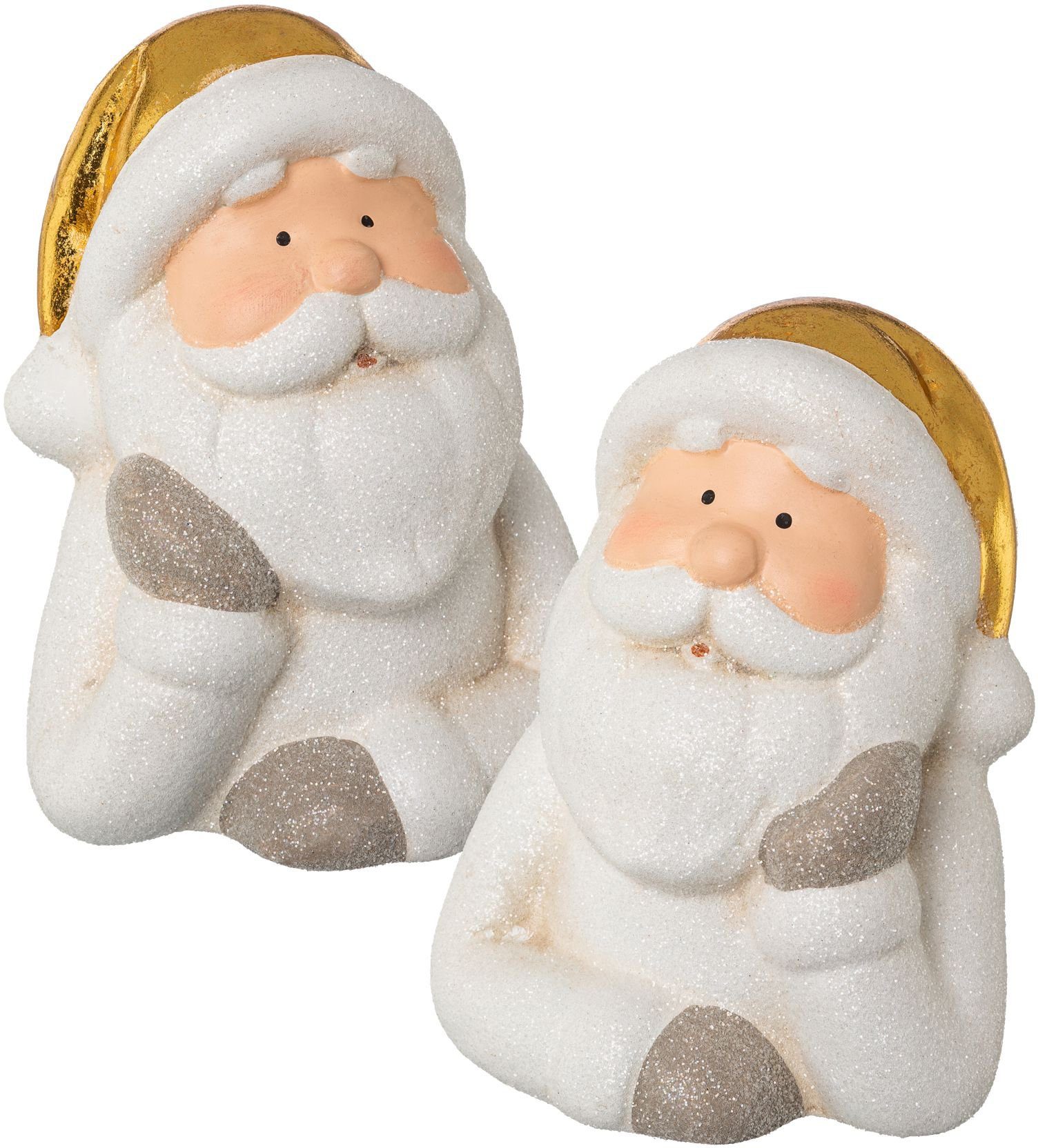 Weihnachtsdeko 14,5 ca. (Set, cm Creativ aus Höhe home St), Weihnachtsmann Keramik, 2